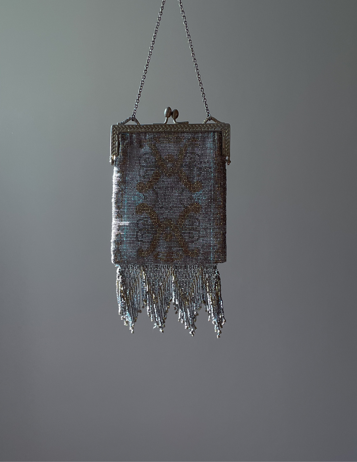 Antique Metal Beaded Evening Bag