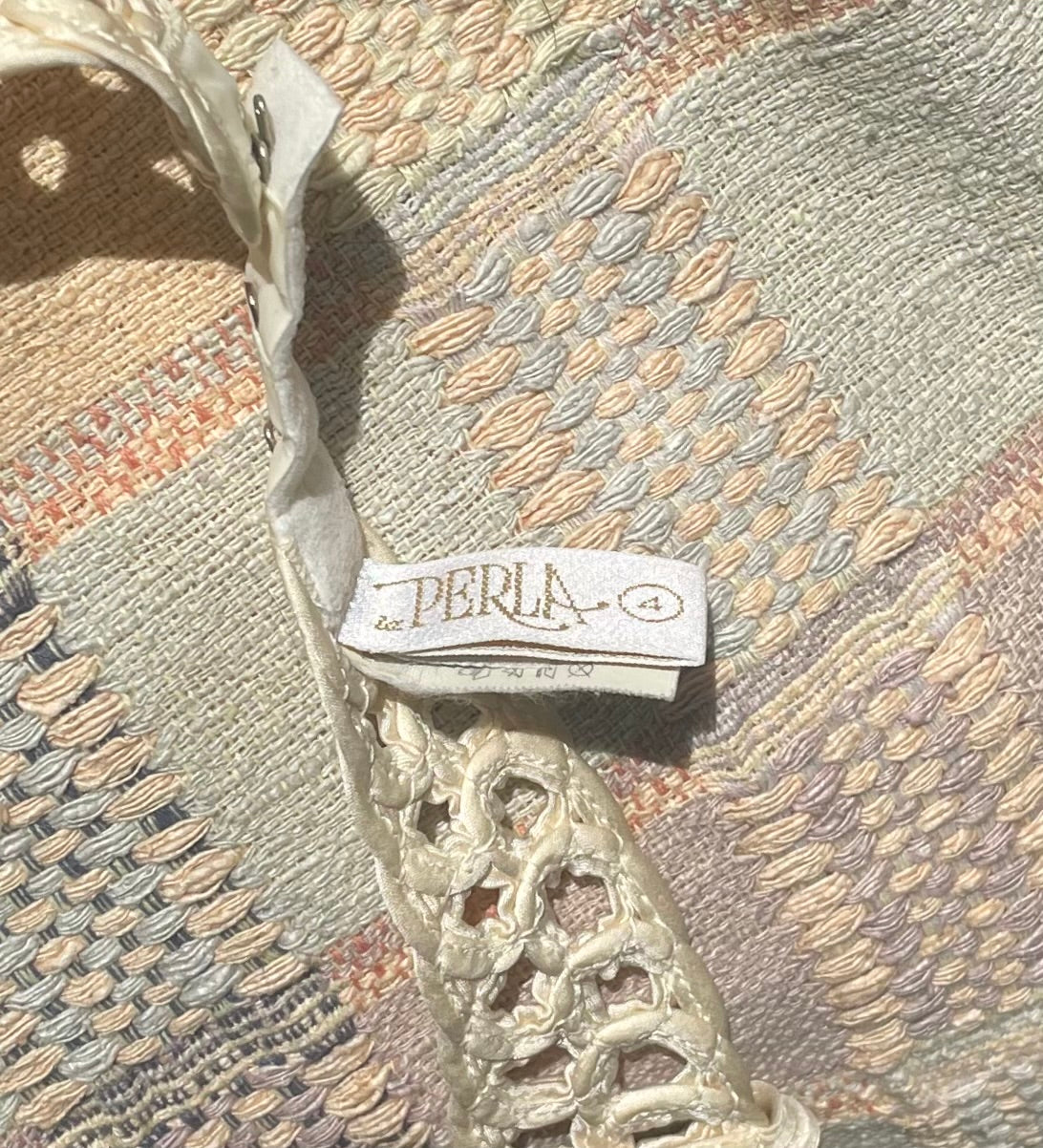 Preloved Designer La Perla Cream Silk Soutache Bra