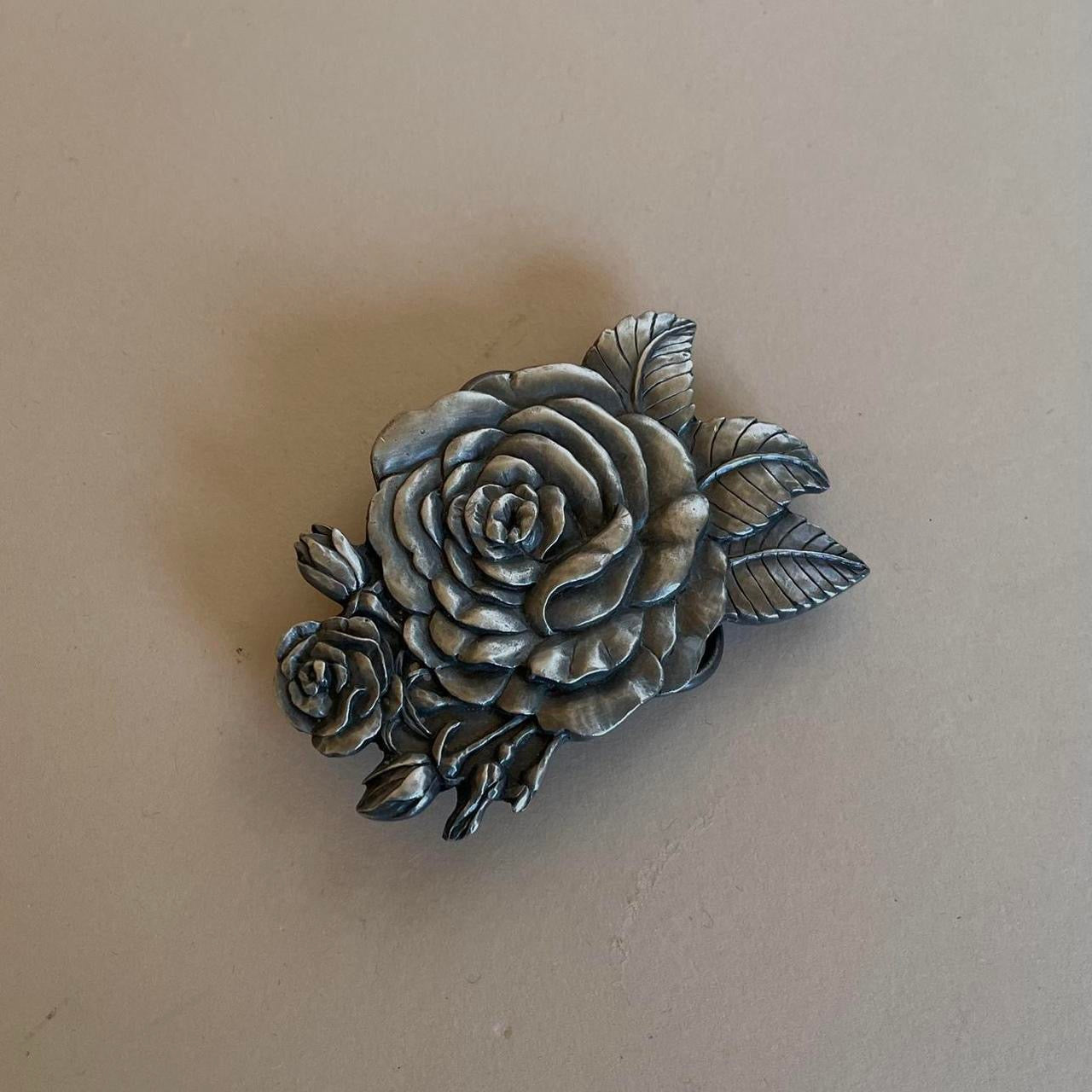 Vintage Rose Metal Belt Buckle