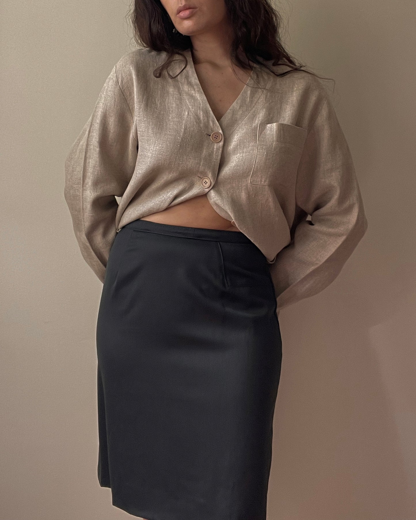 Upcycled Green Pencil Skirt