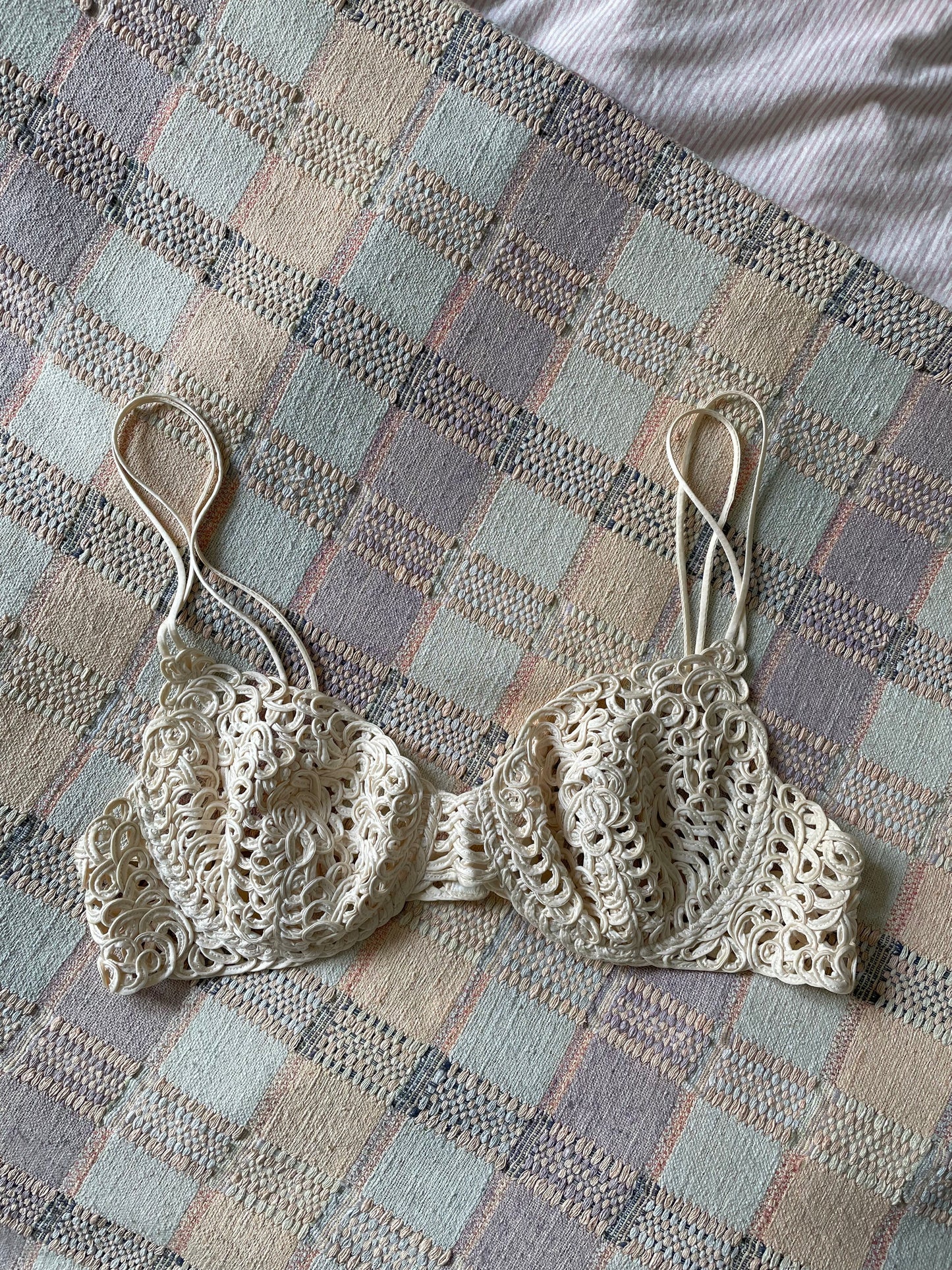 Preloved Designer La Perla Cream Silk Soutache Bra