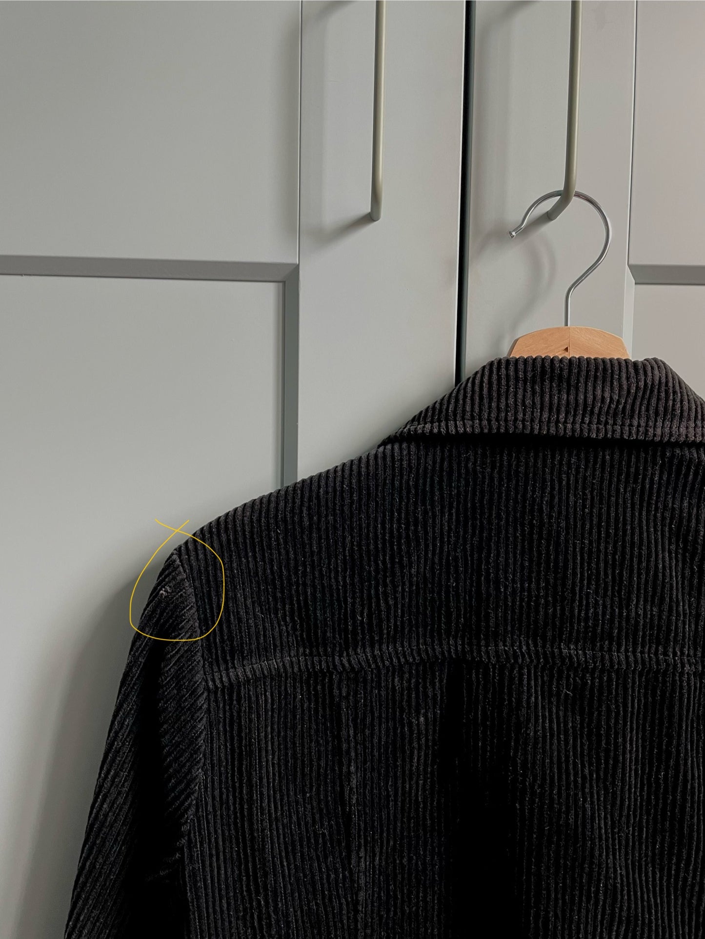 Vintage Black Cotton Corduroy Boxy Jacket