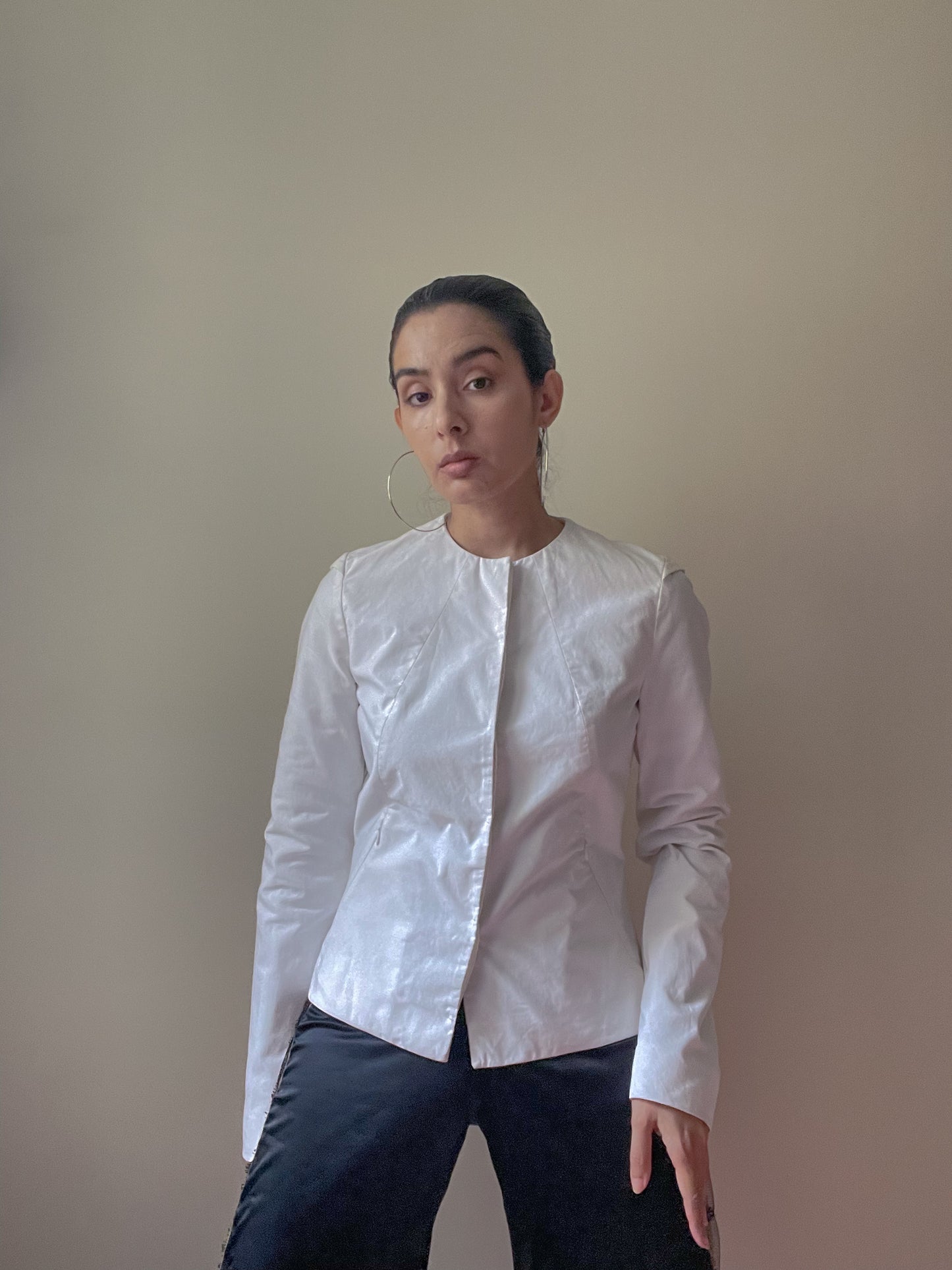Preloved Designer Jil Sander White Cotton Jacket