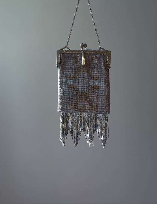 Antique Metal Beaded Evening Bag