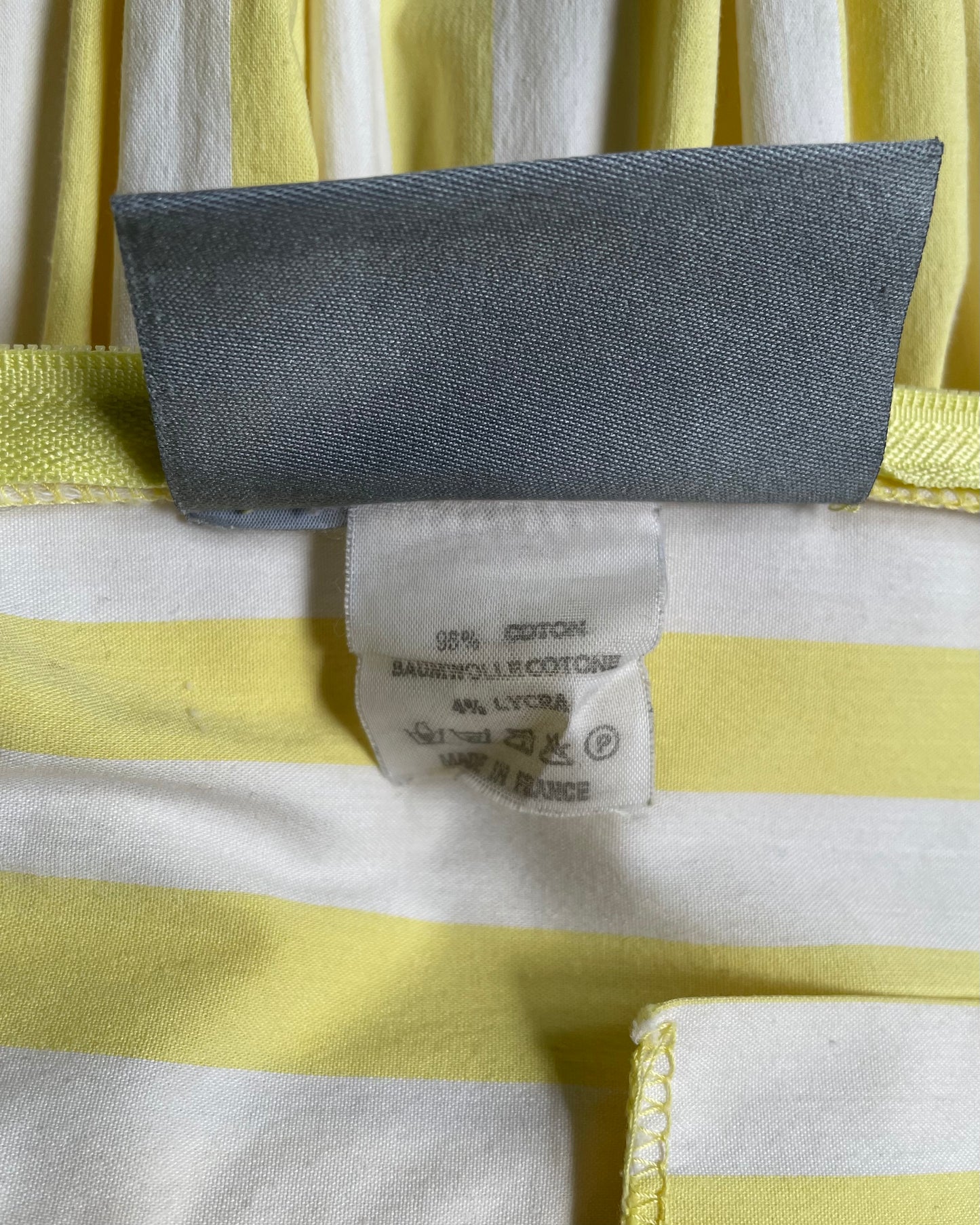Vintage Butter Yellow Stripe Midsummer Cotton Dress