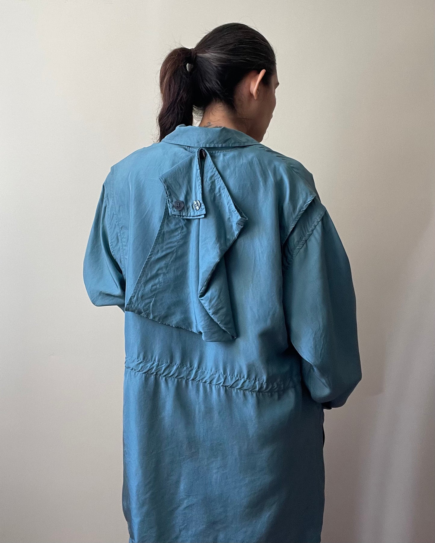 Vintage Fantastic Girl Blue Silk Windbreaker Jacket