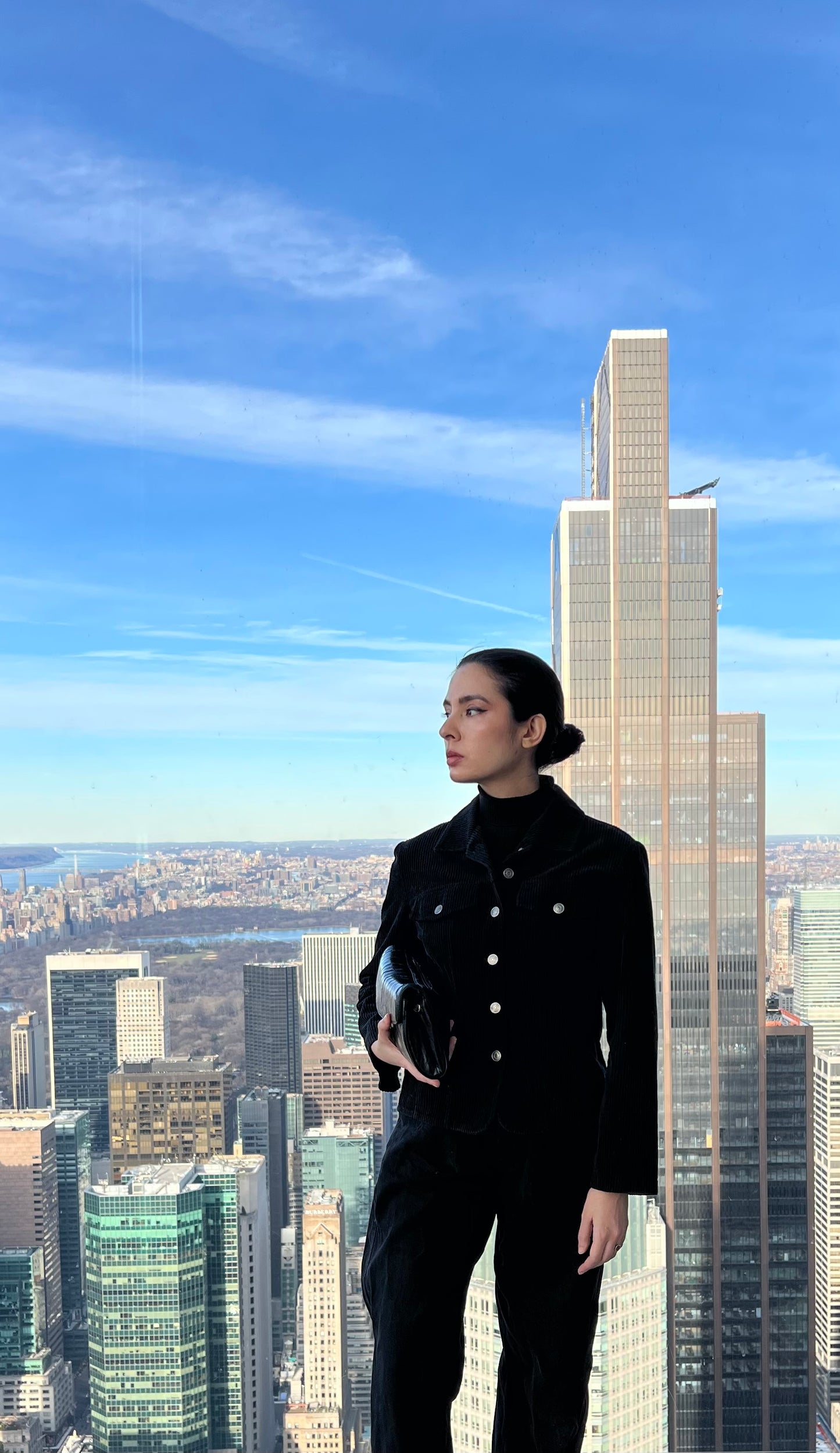 Vintage Black Leather Clutch Bag