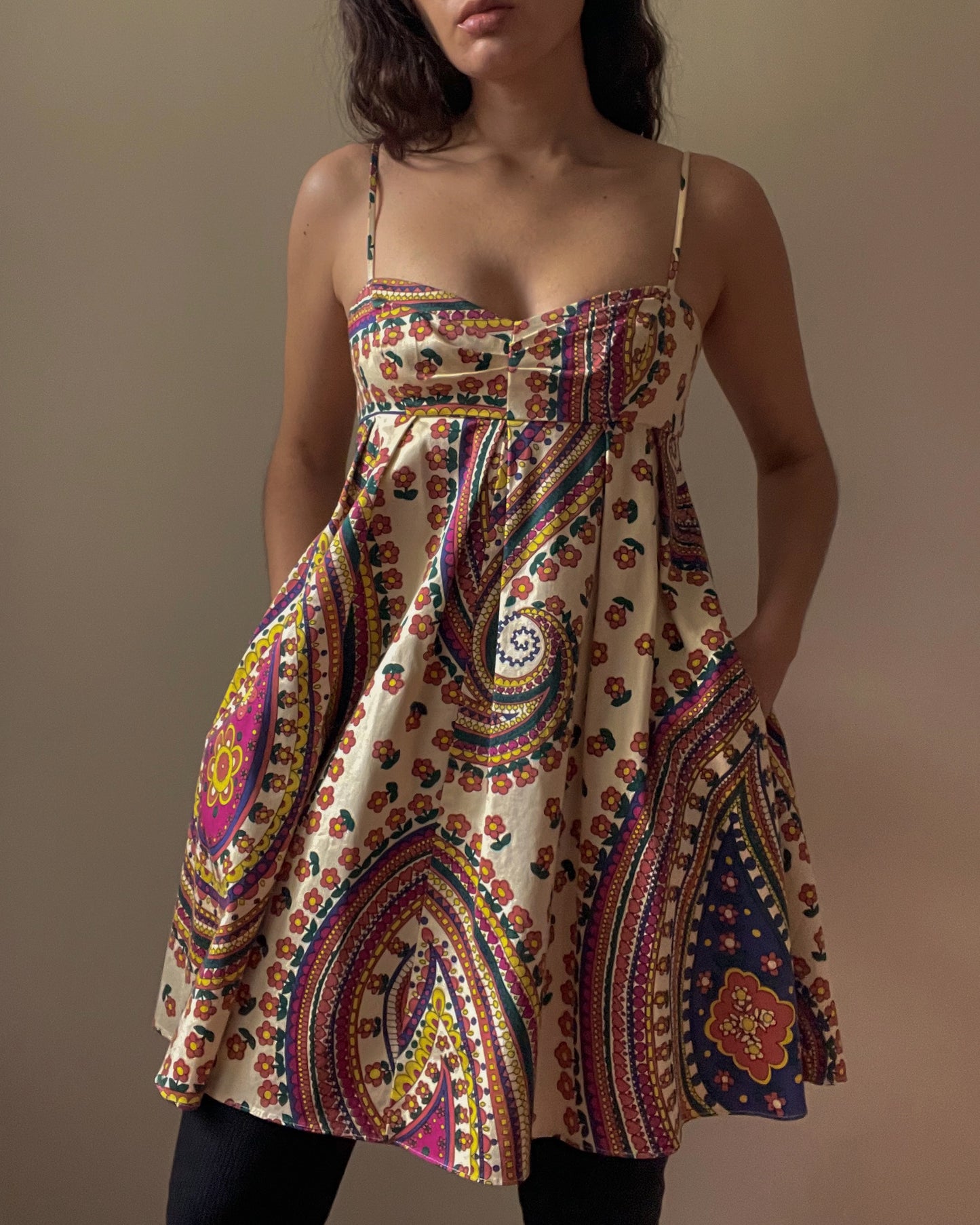 Vintage Designer Betsey Johnson Floral Print Dress
