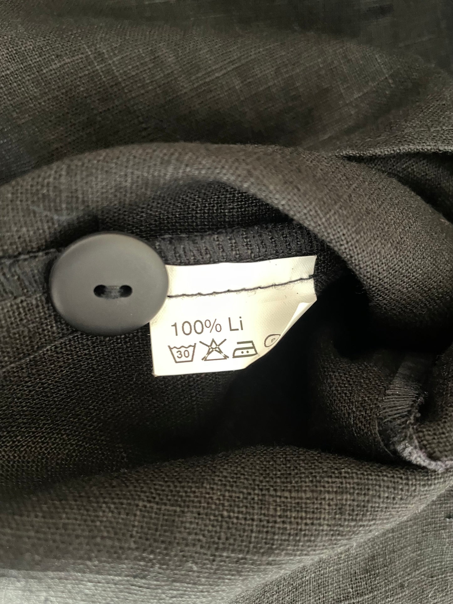 Vintage Black Boxy Linen Shirt