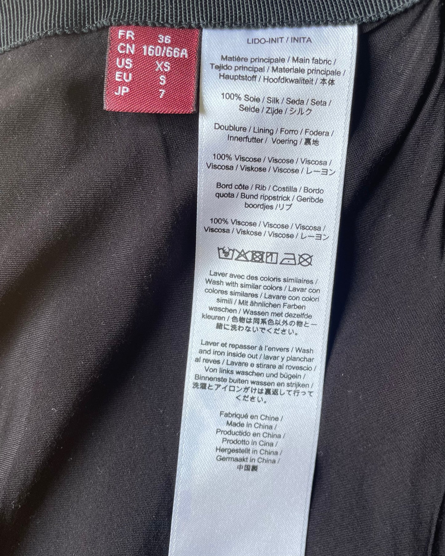 Vintage Designer Comptoir Des Cotonniers Black Bias Silk Skirt