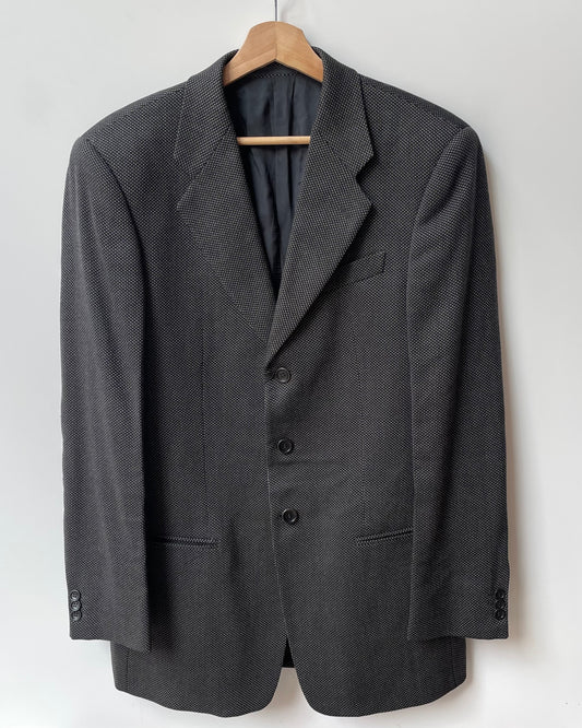 Vintage Oversized Charcoal Grey Wool Armani Blazer