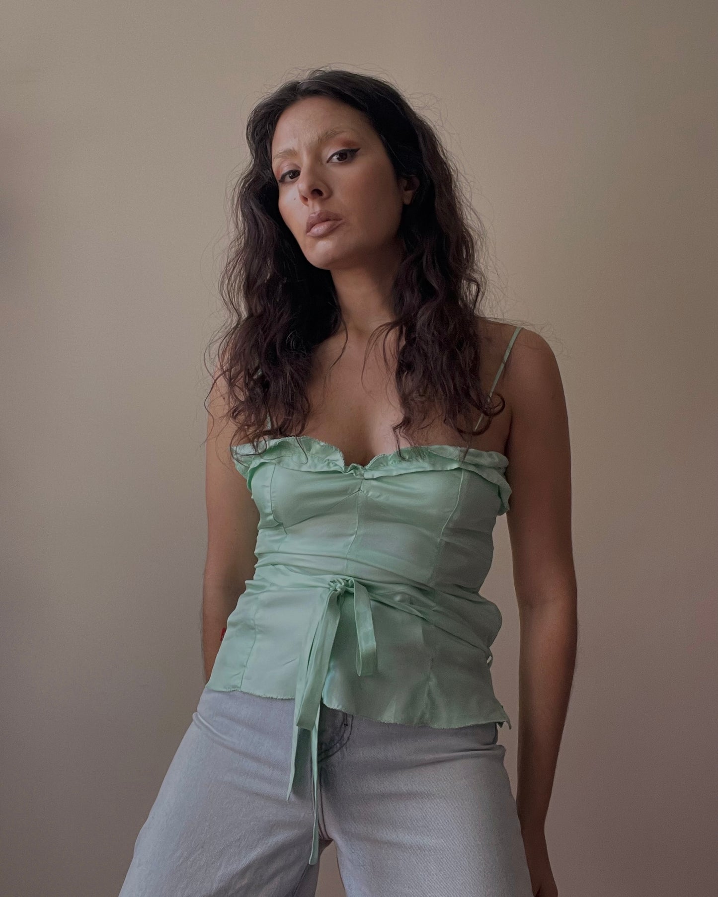 Vintage Christian Lacroix Silk Green Tank Top