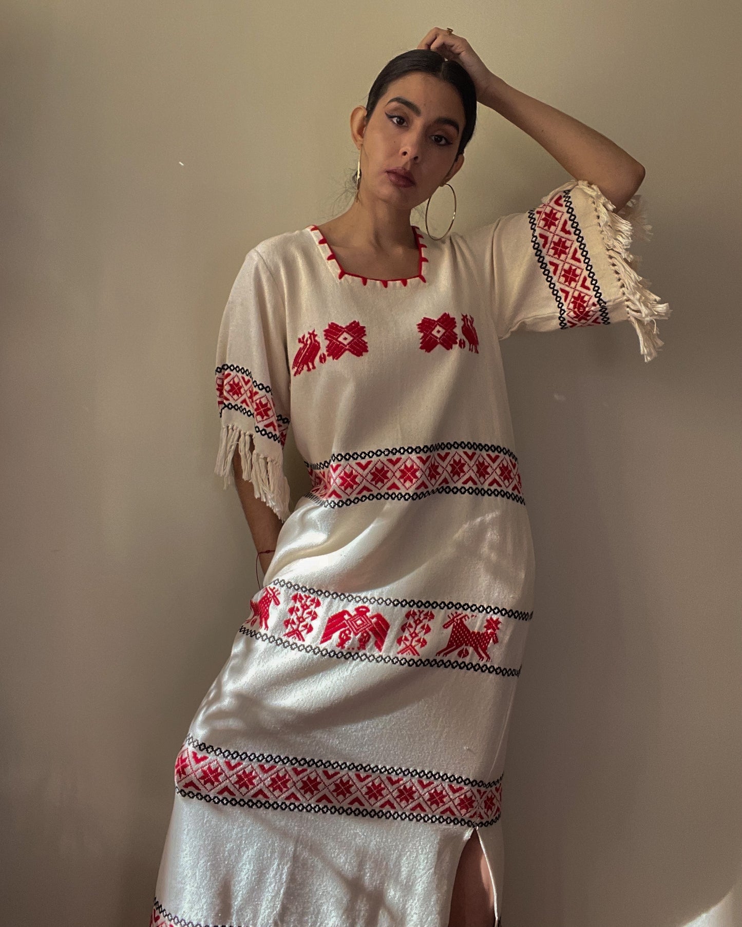 Vintage Mexican Dress With Embroidery