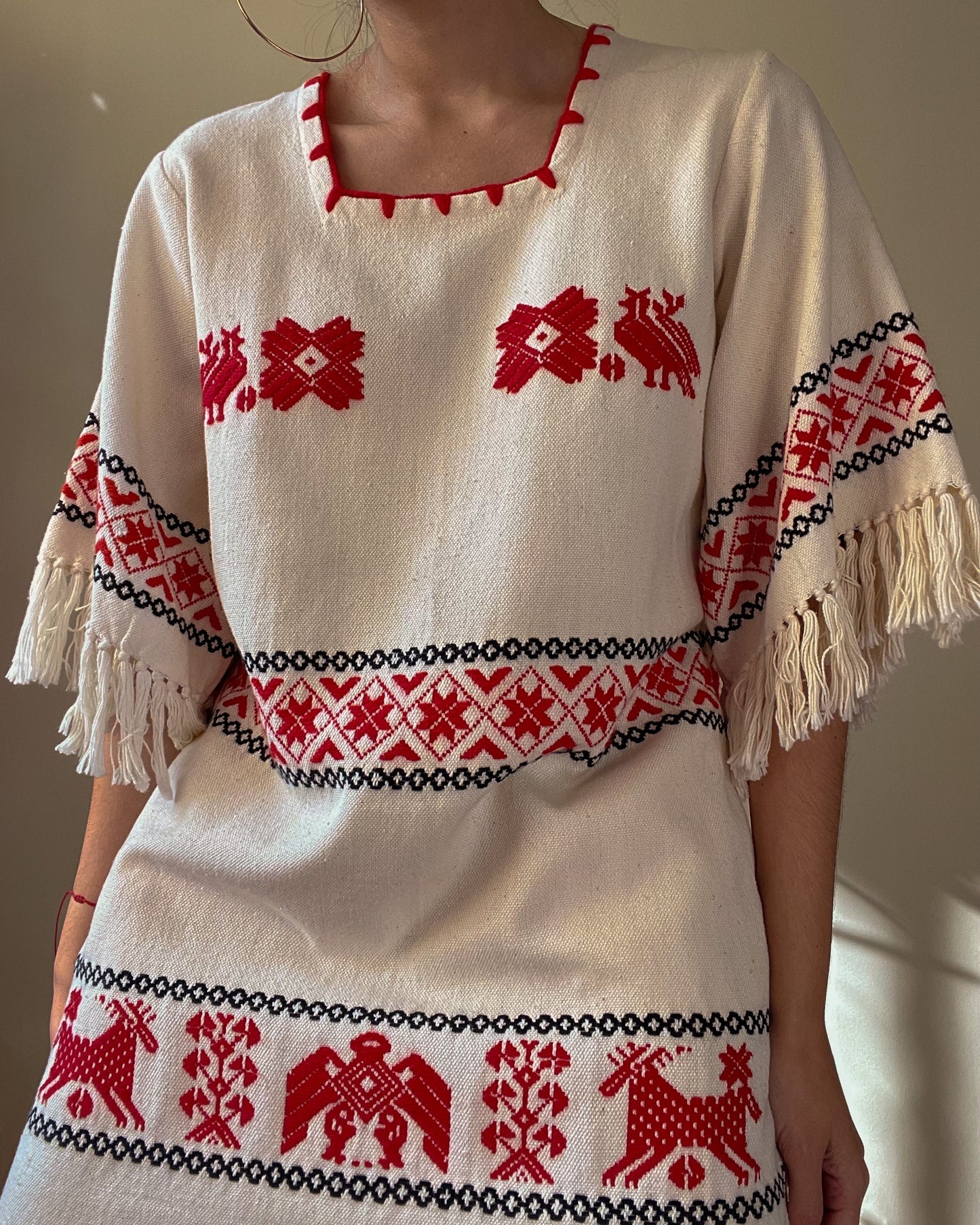 Vintage Mexican Dress With Embroidery