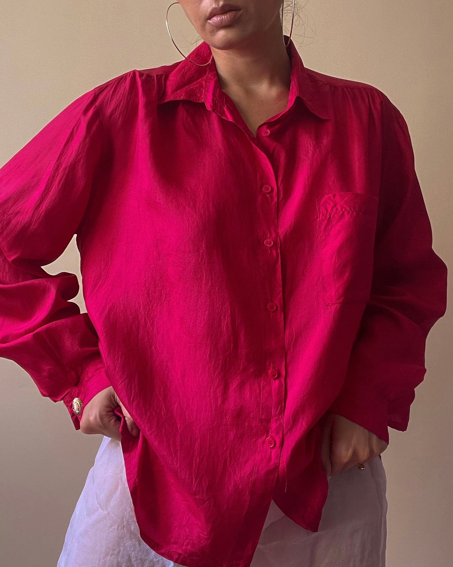 Vintage Relaxed Cufflink Shirt in Silk