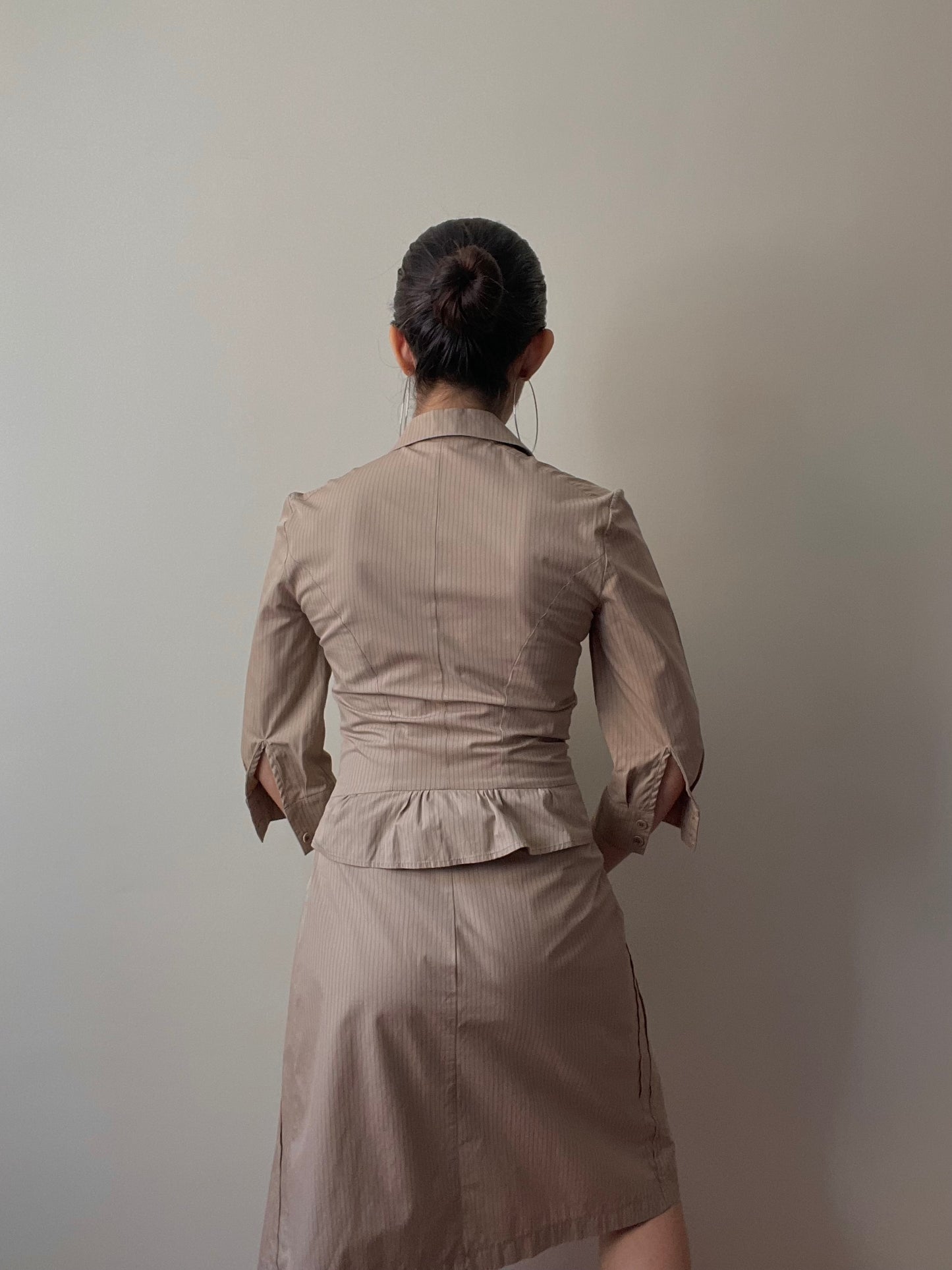 Vintage Designer Plein Brown Asymmetrical Cotton dress