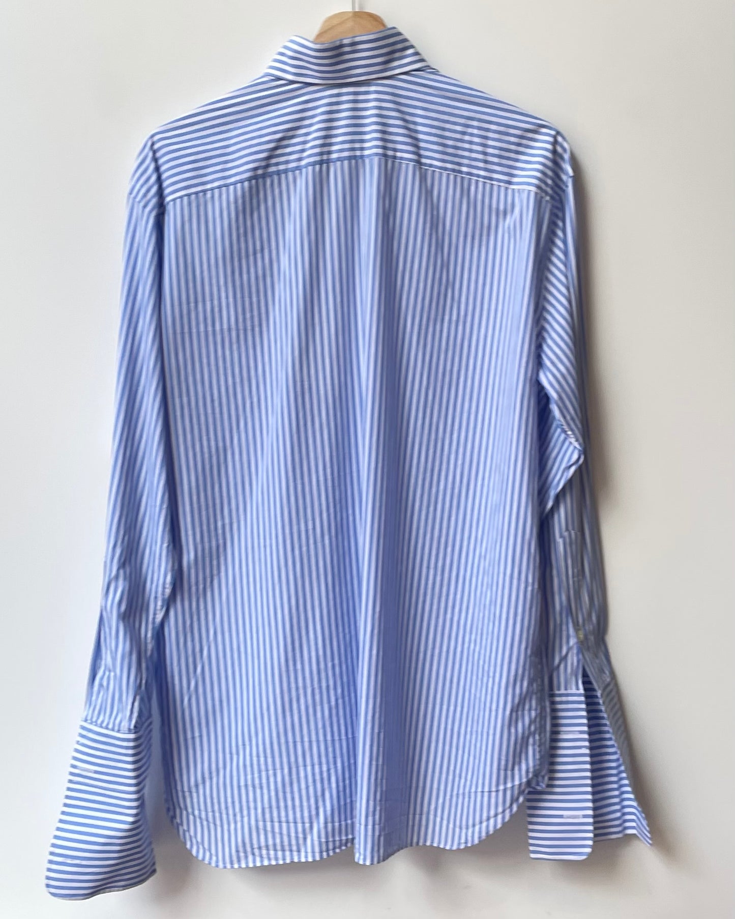 Preloved Blue Stripe Cufflink Cotton Shirt