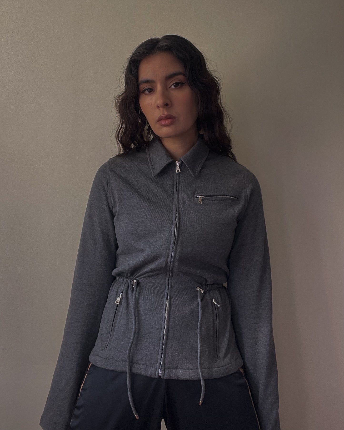 Vintage Prada Cotton Knit Zip Jacket