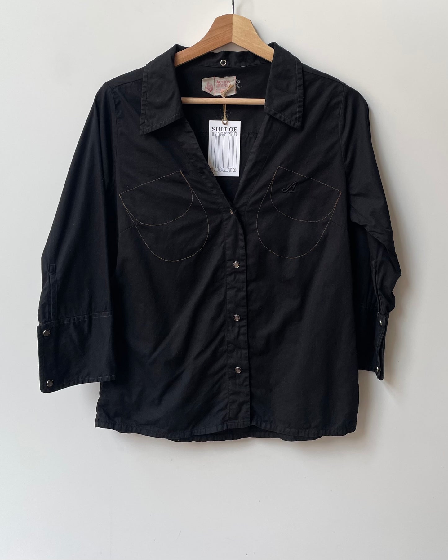 Vintage Acne Black Cotton Western Shirt
