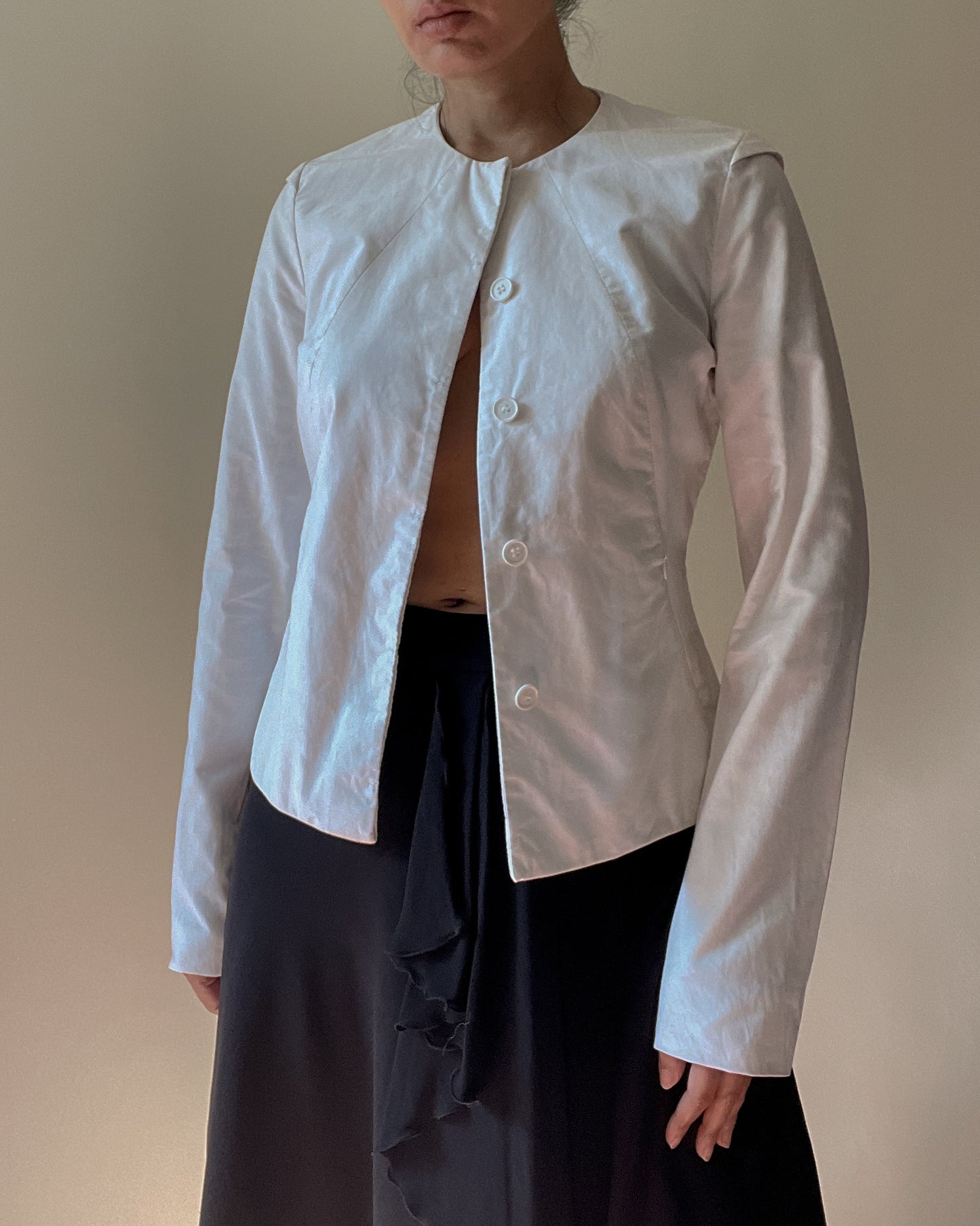Preloved Designer Jil Sander White Cotton Jacket