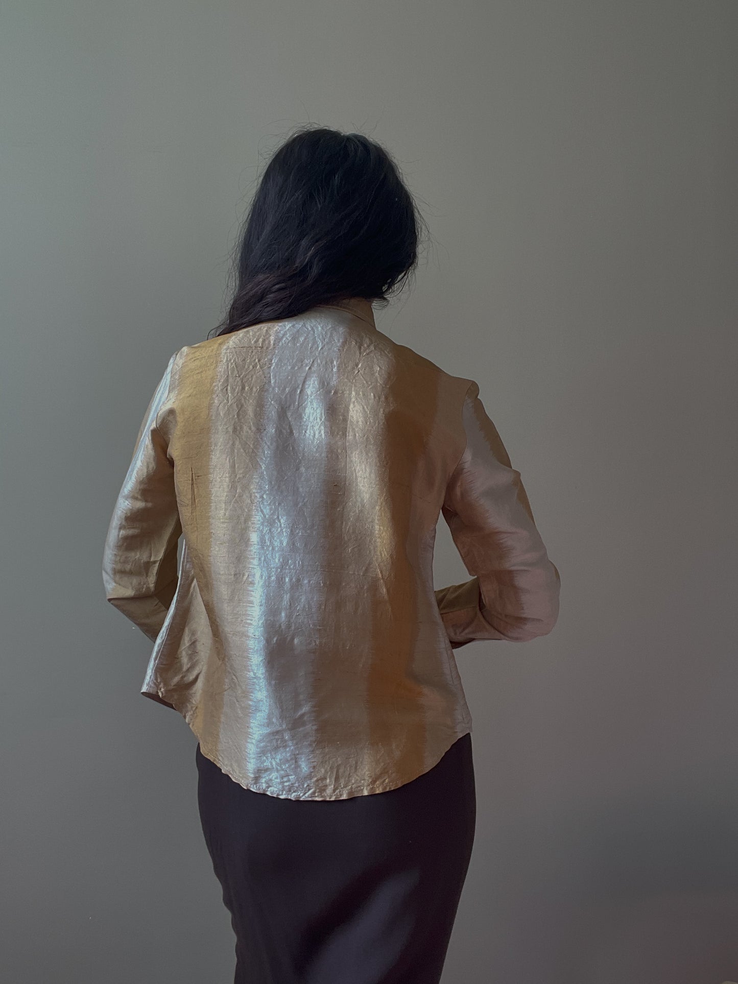 Vintage Gold Gradient Silk Shirt