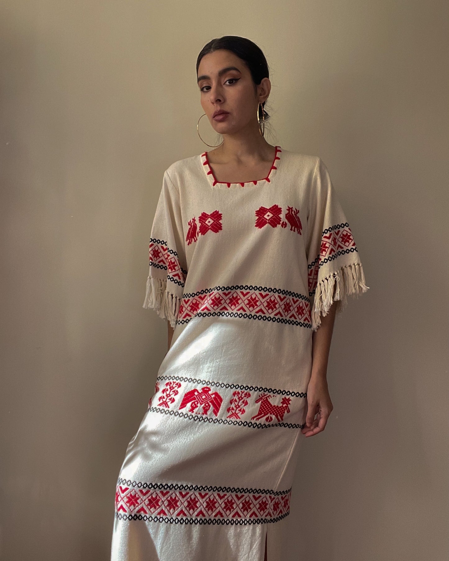 Vintage Mexican Dress With Embroidery