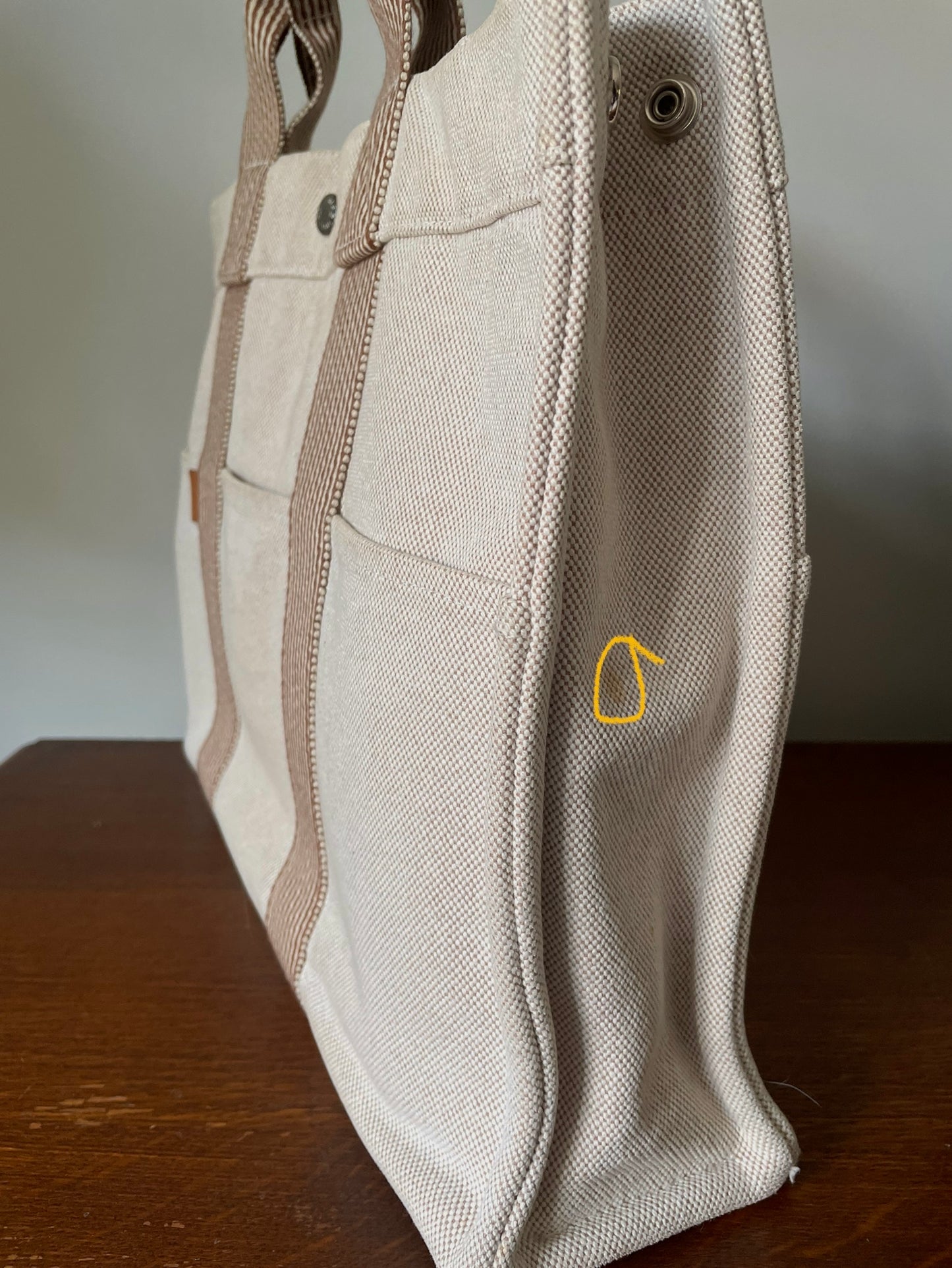 Vintage Designer Hermès Cotton Canvas Tote Bag