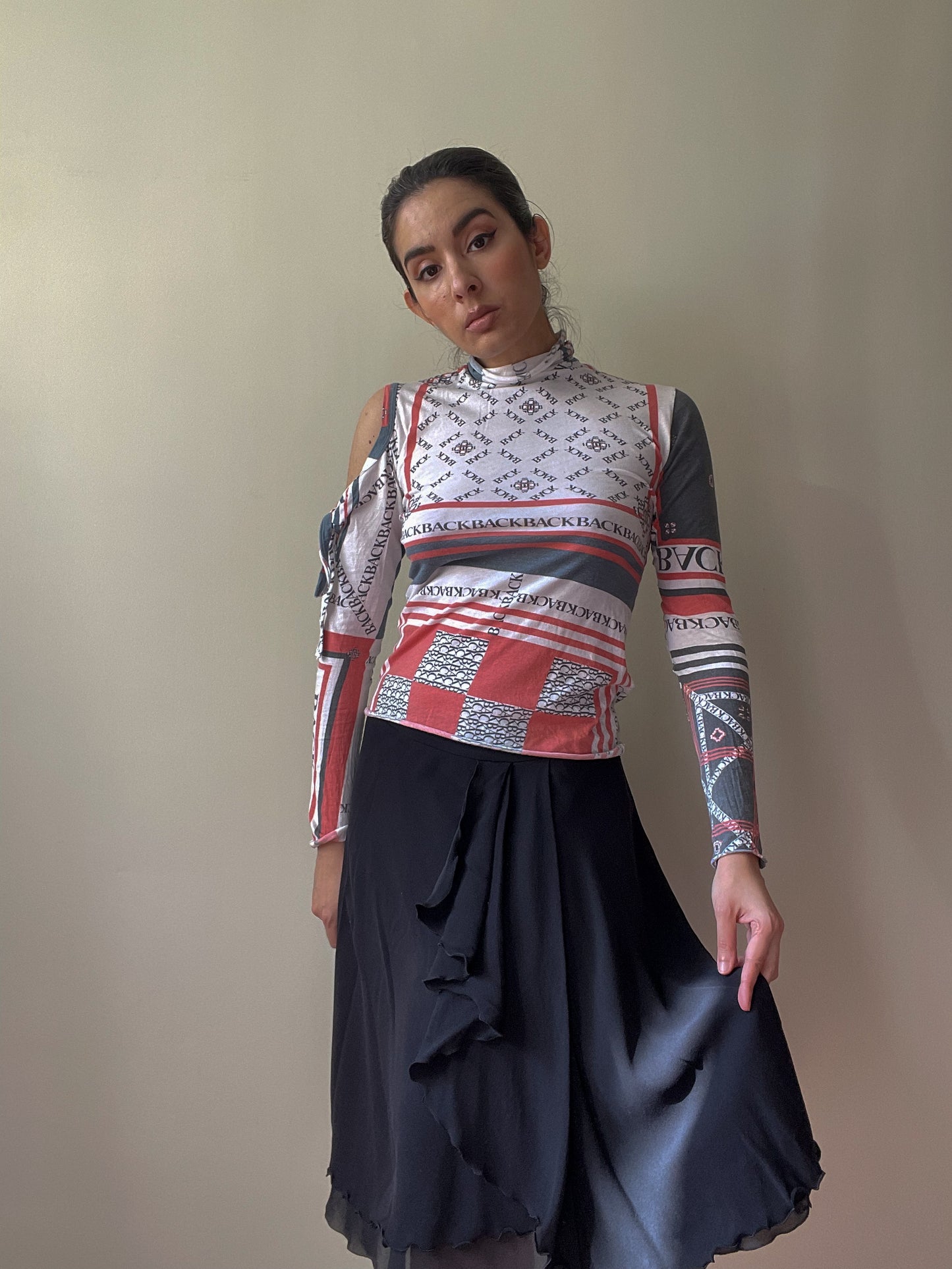 Vintage Designer Back By Ann-Sofie Back Multi Turtleneck Knit