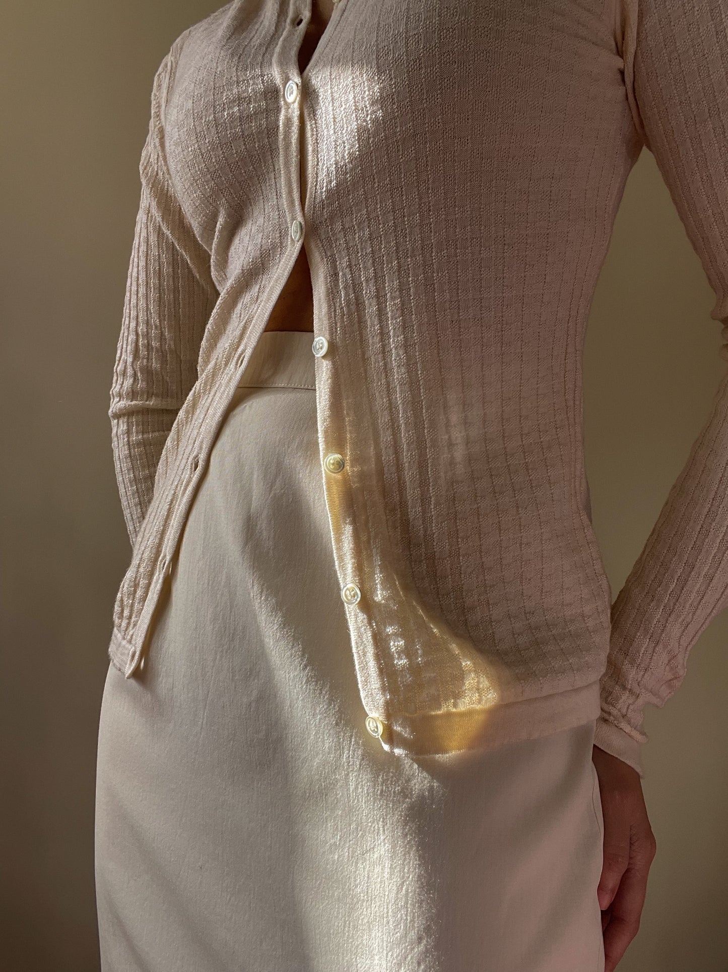 Vintage Designer Missoni Cream Wool Blend Skirt