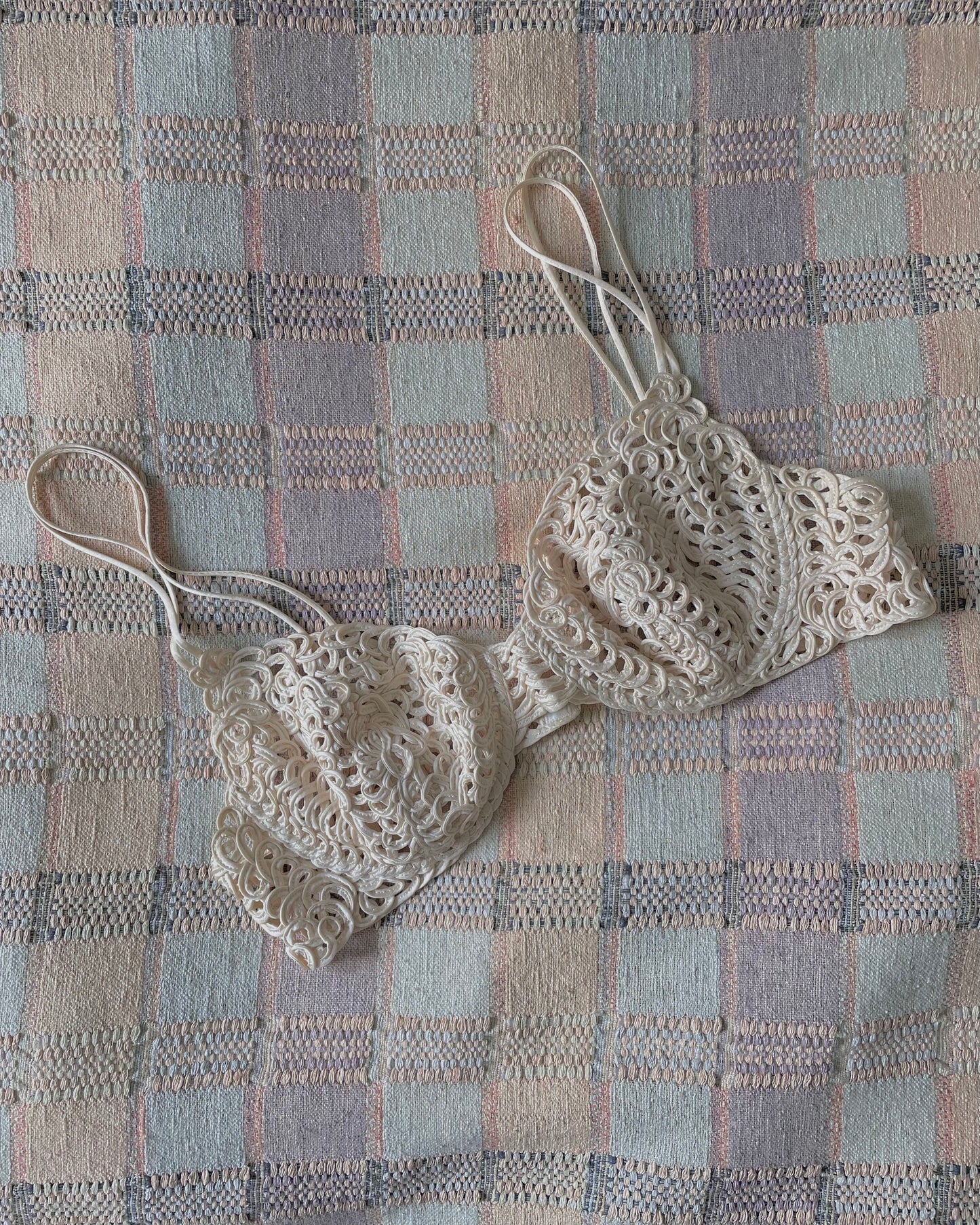 Preloved Designer La Perla Cream Silk Soutache Bra