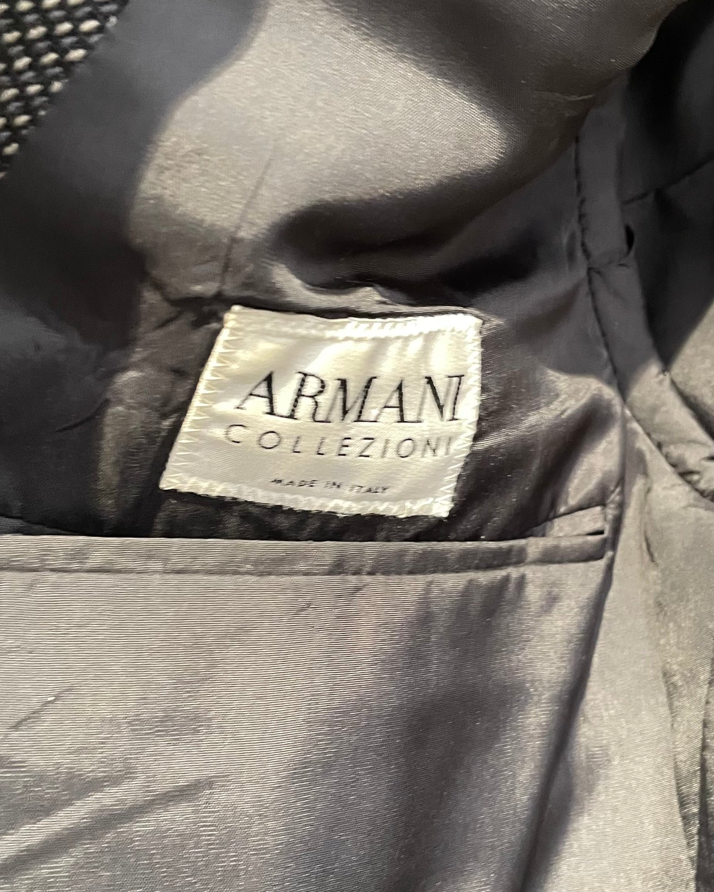 Vintage Designer Armani Oversized Charcoal Grey Wool Blazer