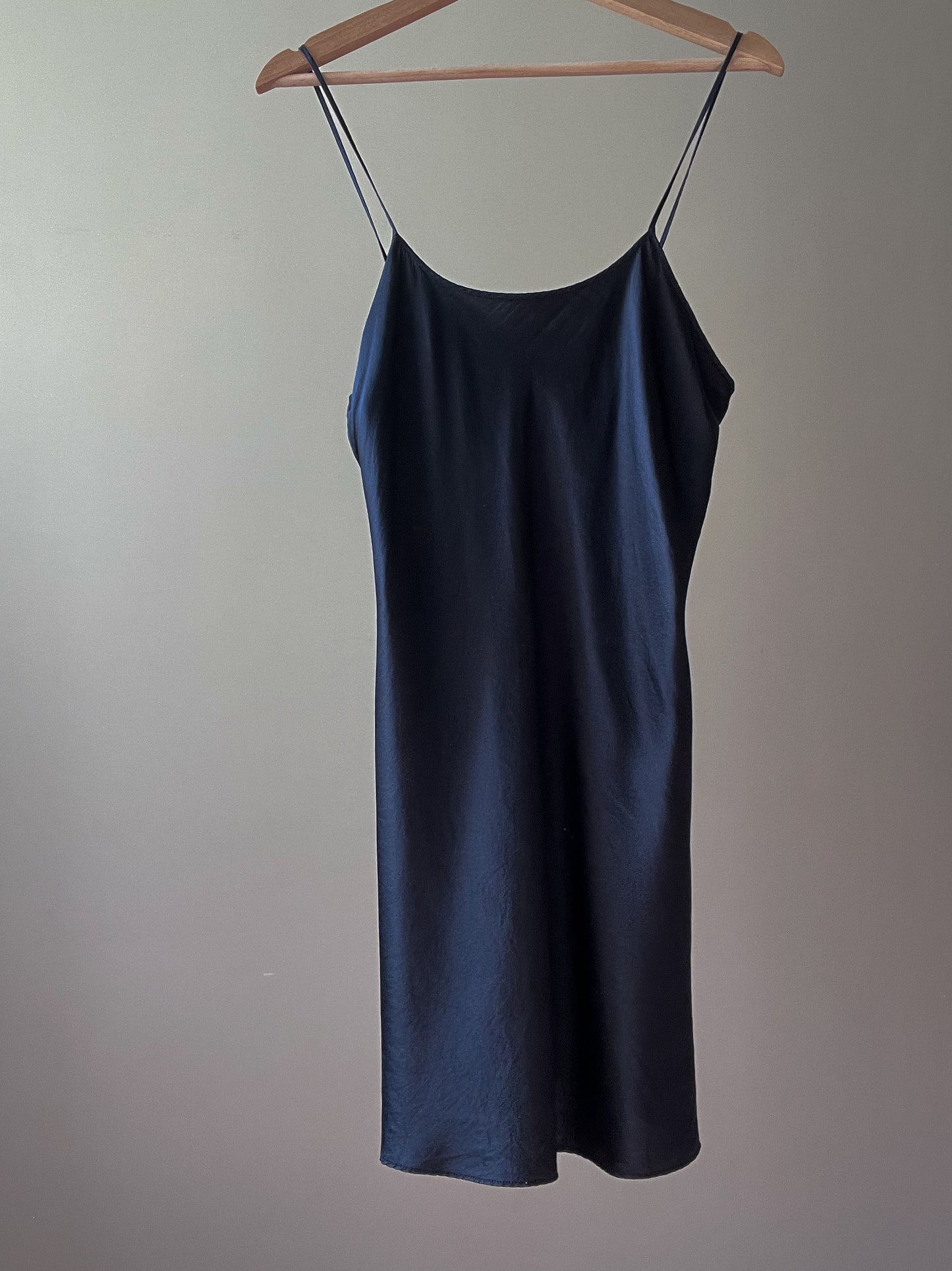 Vintage Black Silk Slip Dress