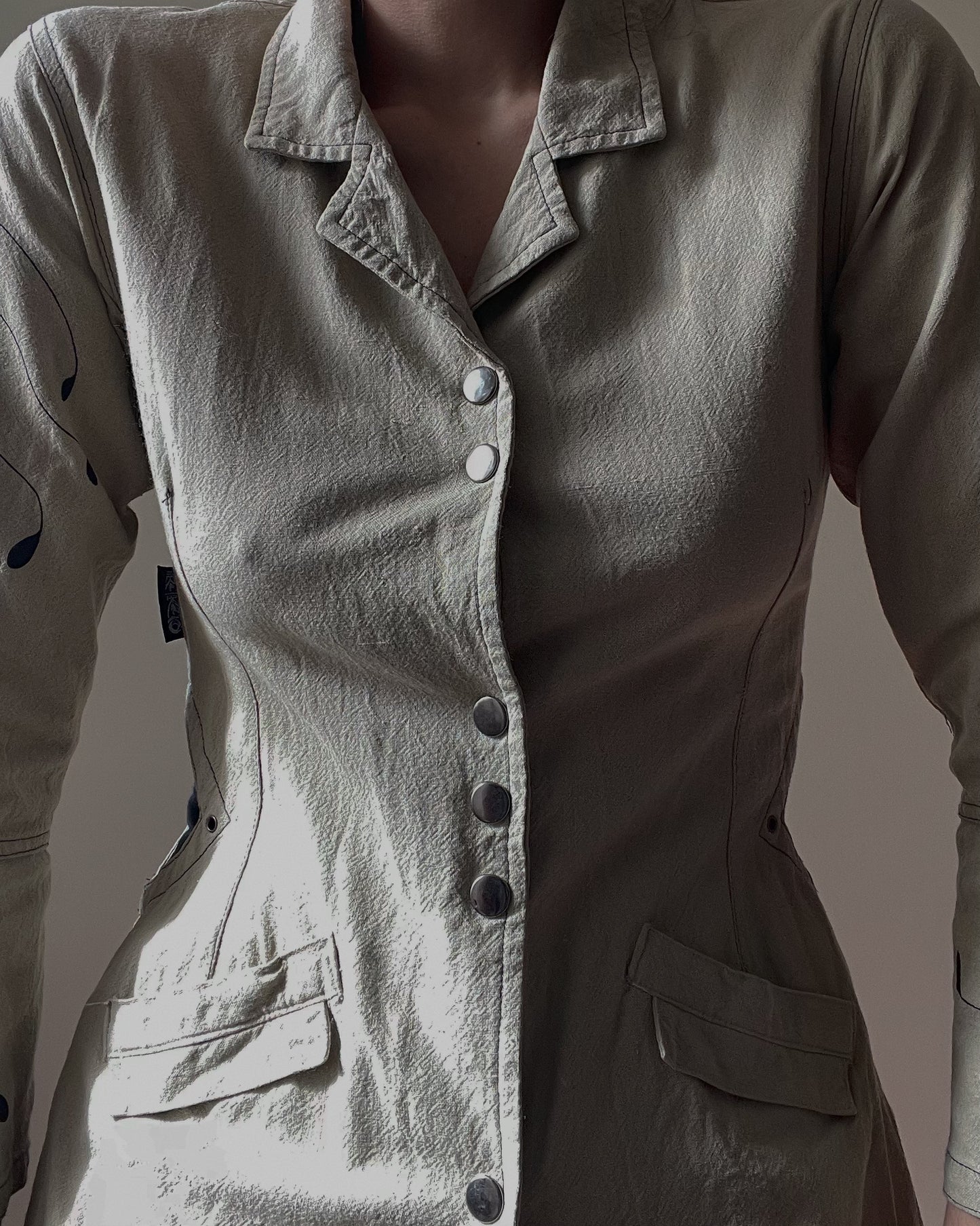 Vintage Finnish Brand Kiko Linen Blend Cutout Top