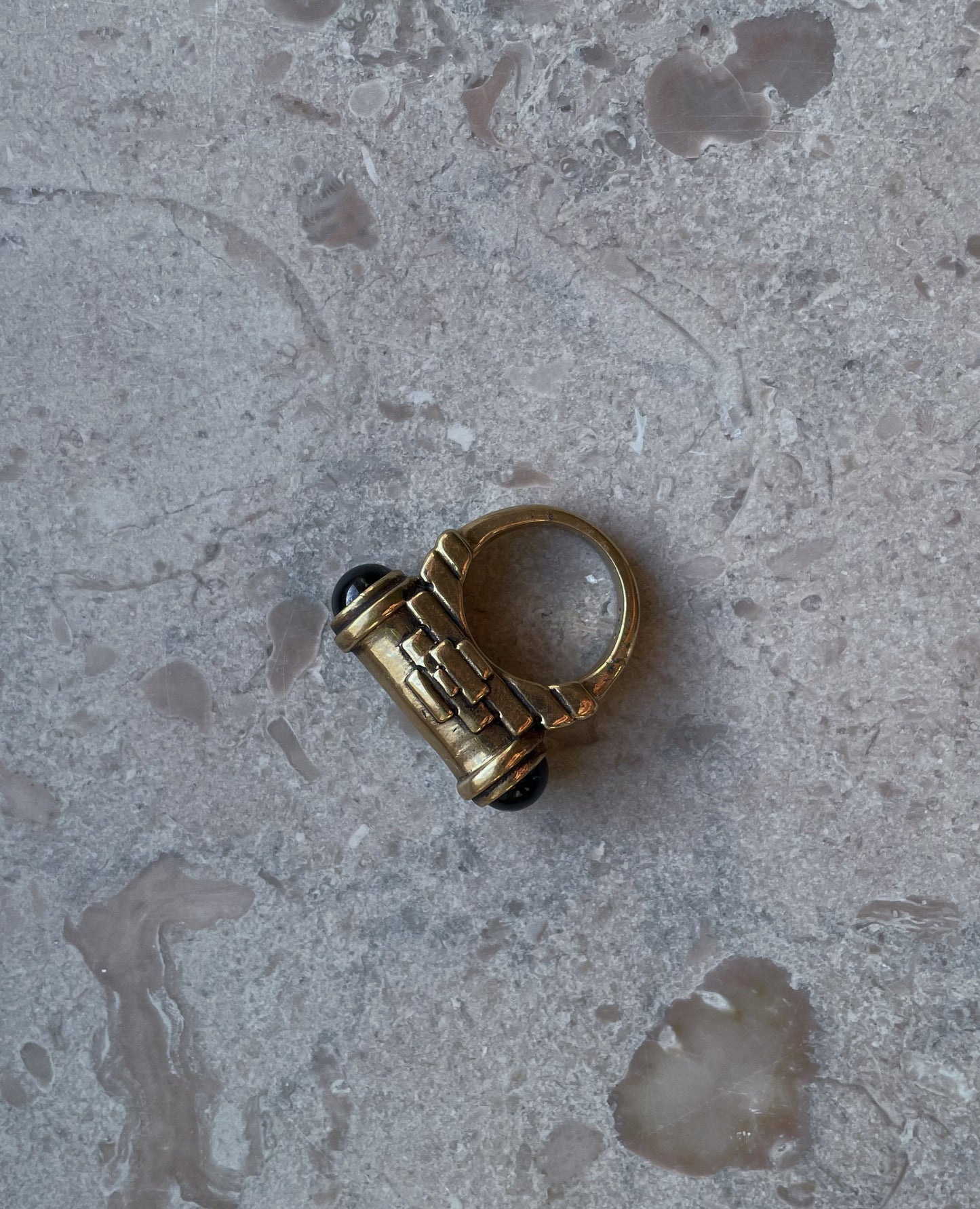 Vintage Brass Brutalist Ring