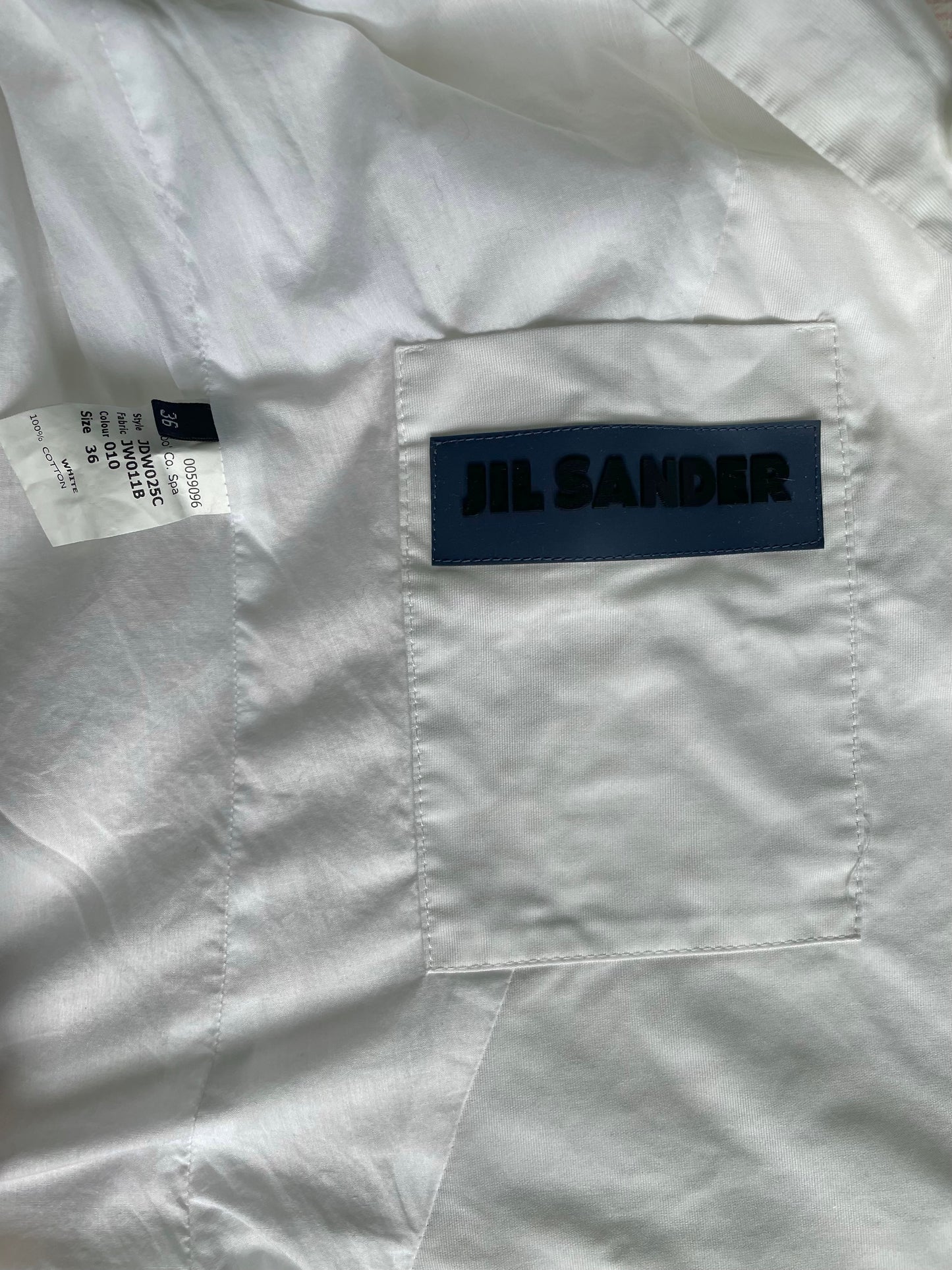 Preloved Designer Jil Sander White Cotton Jacket