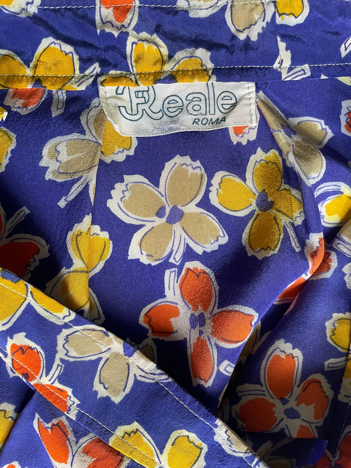 Vintage Floral Silk Skirt