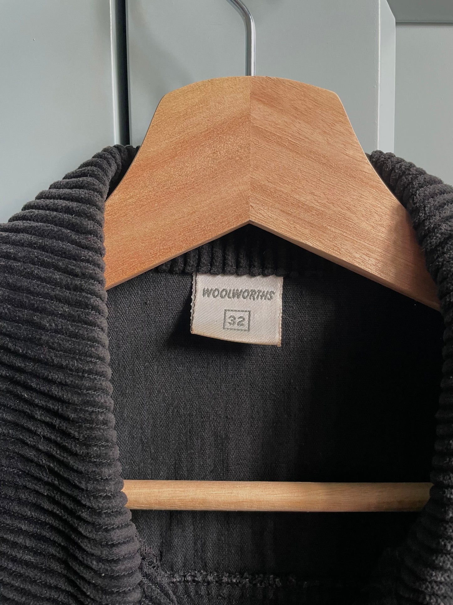 Vintage Black Cotton Corduroy Boxy Jacket