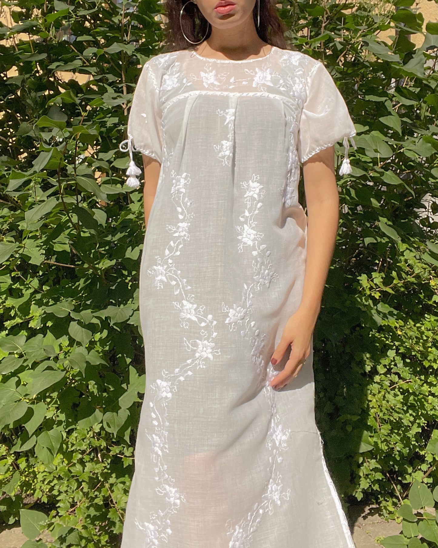 Vintage Midsummer Floral Embroidered Dress