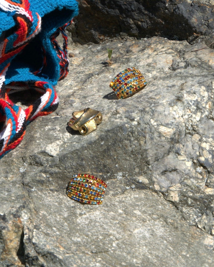 Vintage Golden Ribbon Clip Earrings
