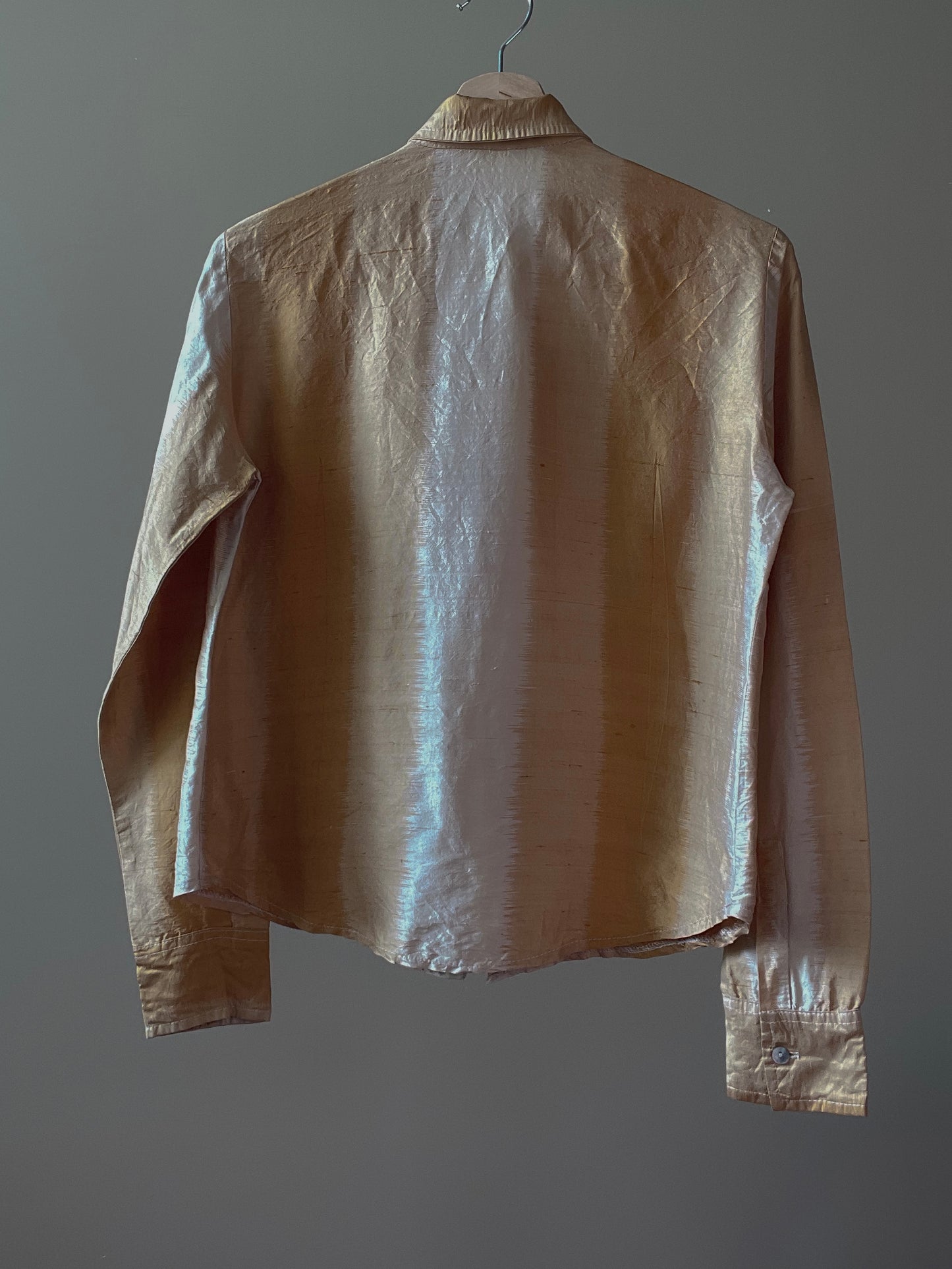 Vintage Gold Gradient Silk Shirt