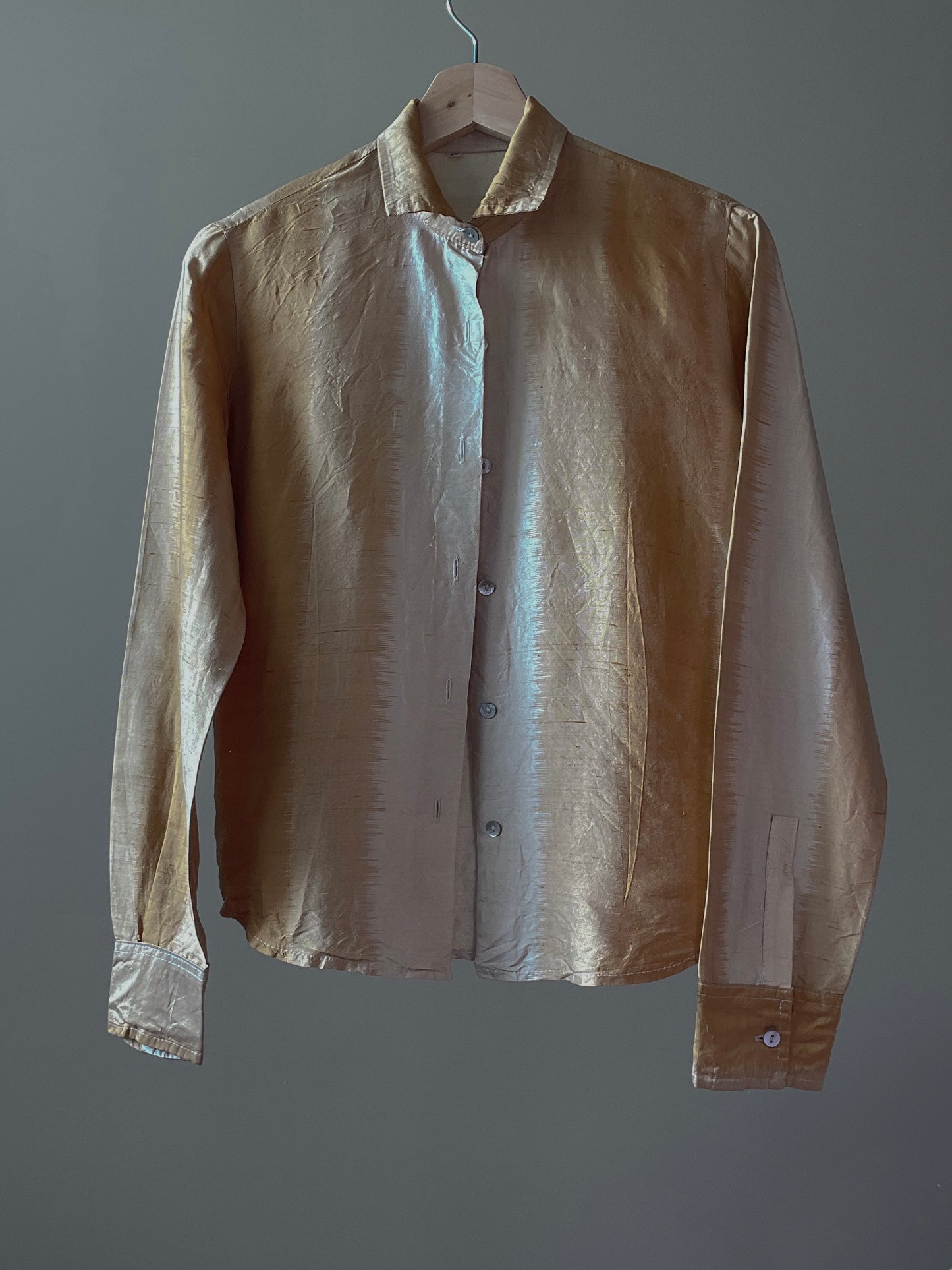 Vintage Gold Gradient Silk Shirt