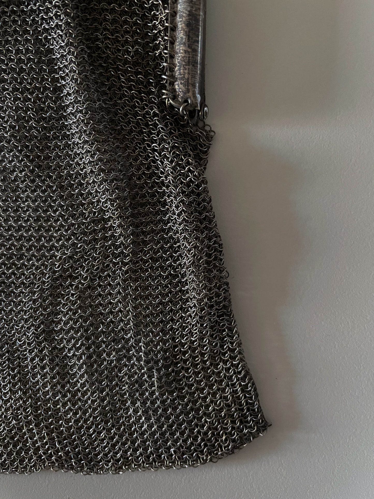 Antique Silver Chainmail Evening Bag