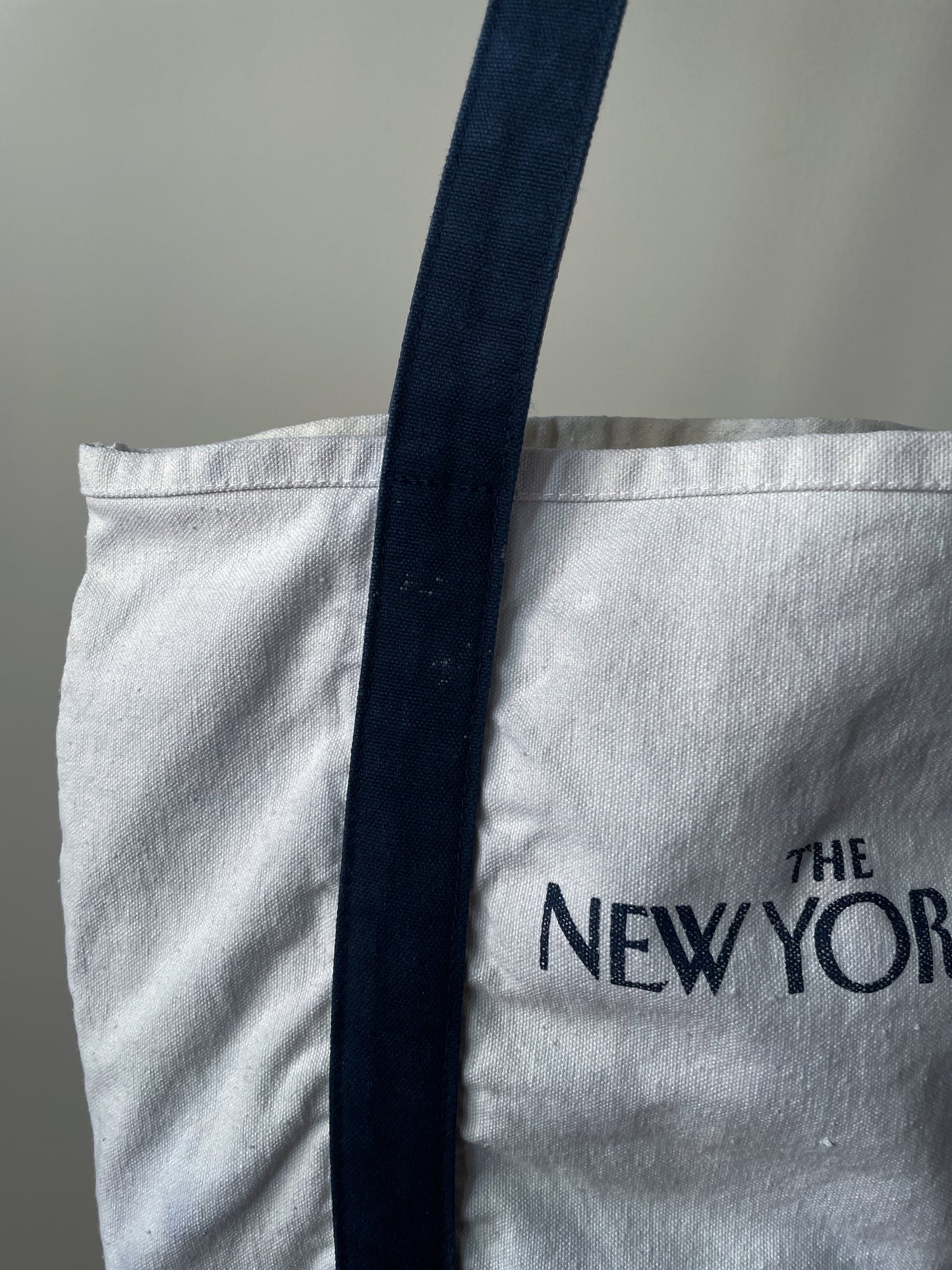 Vintage Blue New Yorker Canvas Cotton Tote Bag
