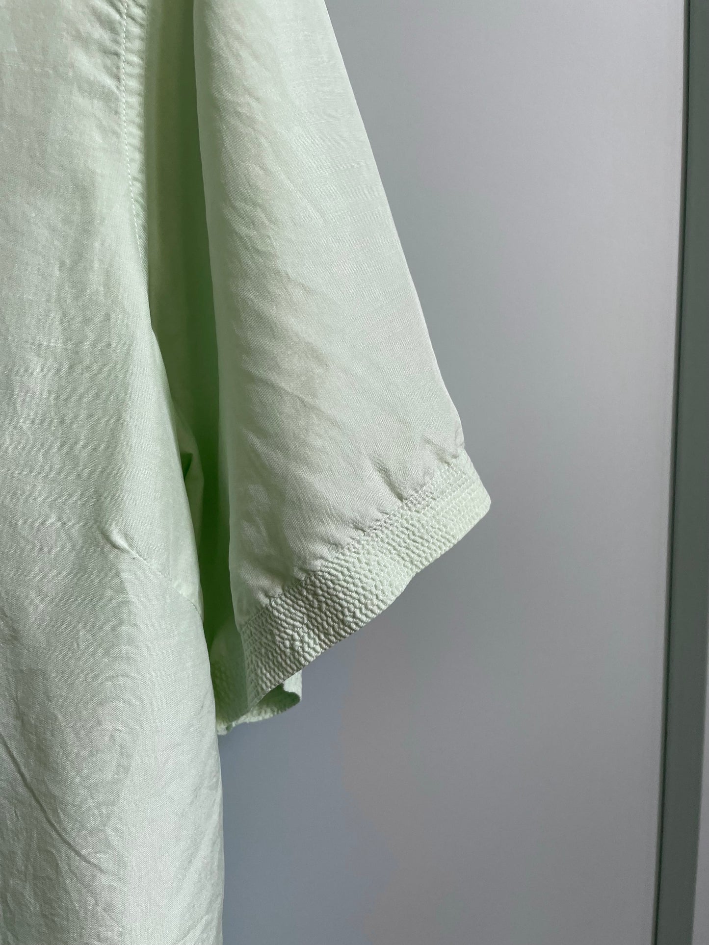 Vintage Designer Jil Sander Green Boxy Stitched Silk Top