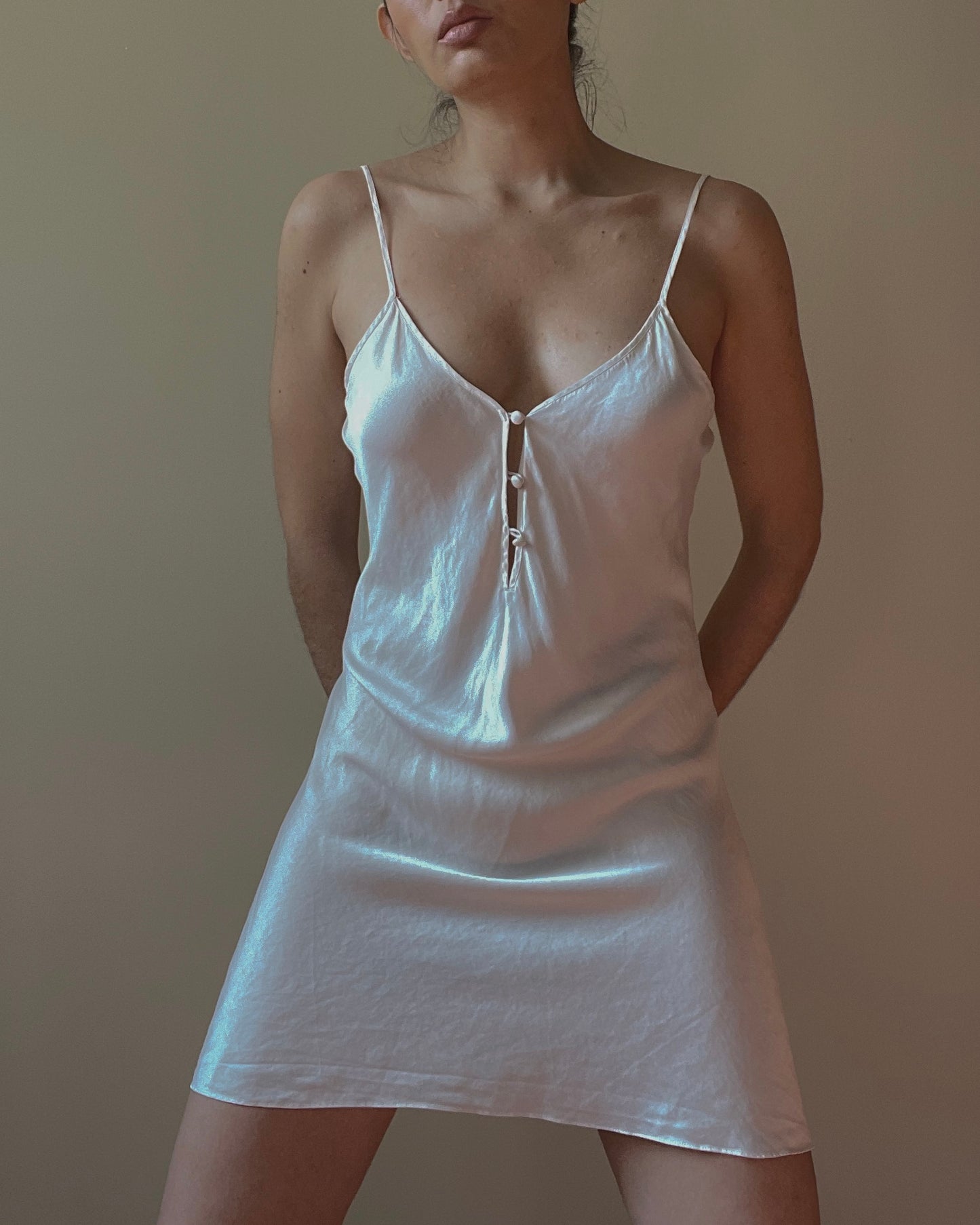Vintage Cream Silk Slip Dress
