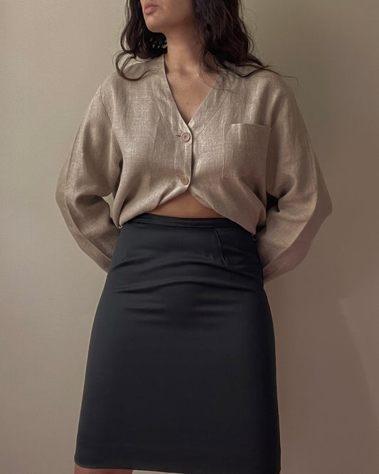 Upcycled Green Pencil Skirt