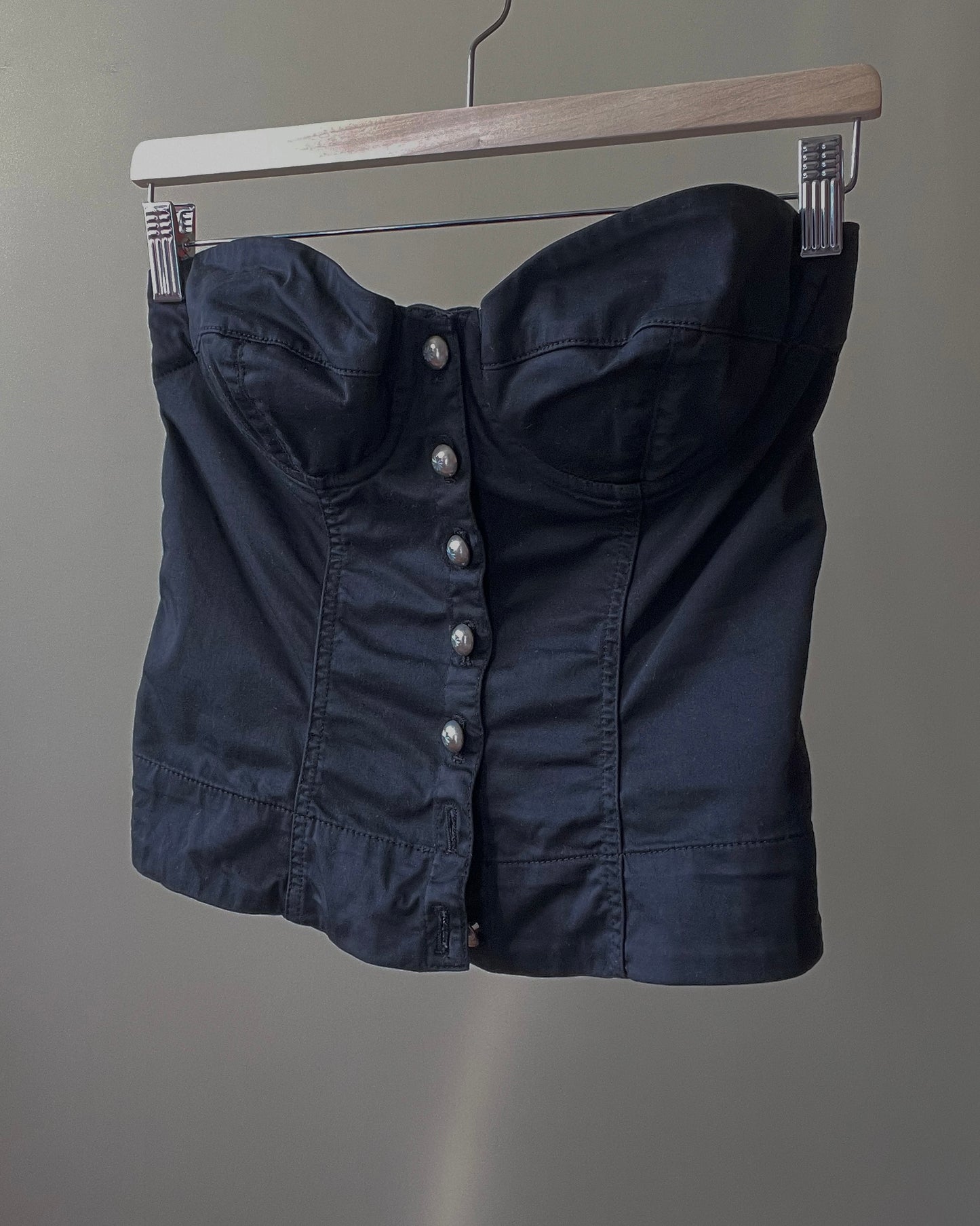 Vintage Designer Miss Sixty Collection Black Cotton Corset