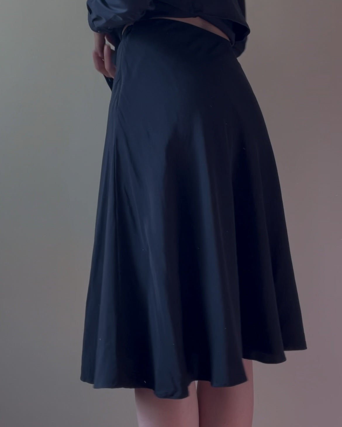 Vintage Designer Comptoir Des Cotonniers Black Bias Silk Skirt