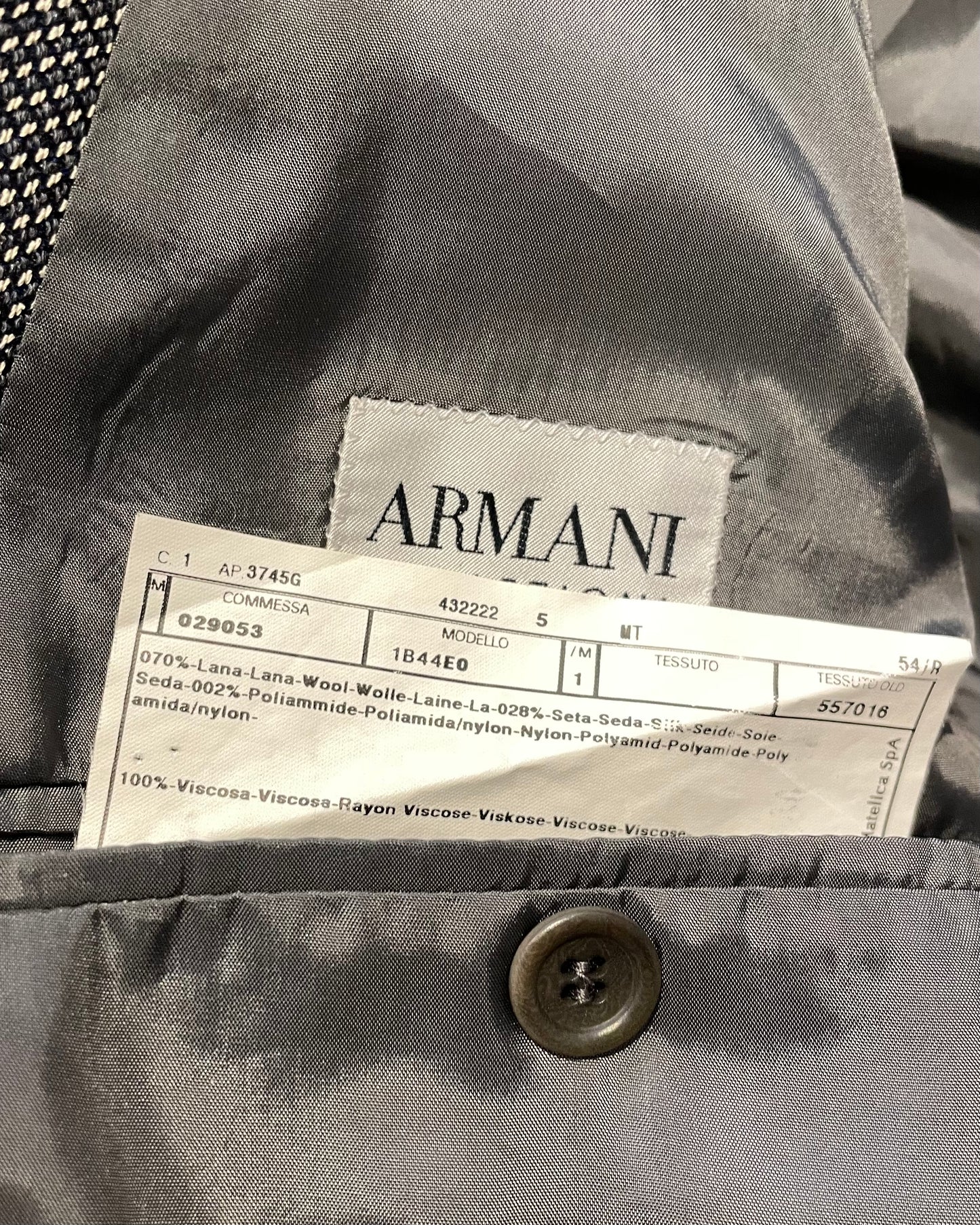 Vintage Oversized Light Grey Wool Silk Armani Blazer
