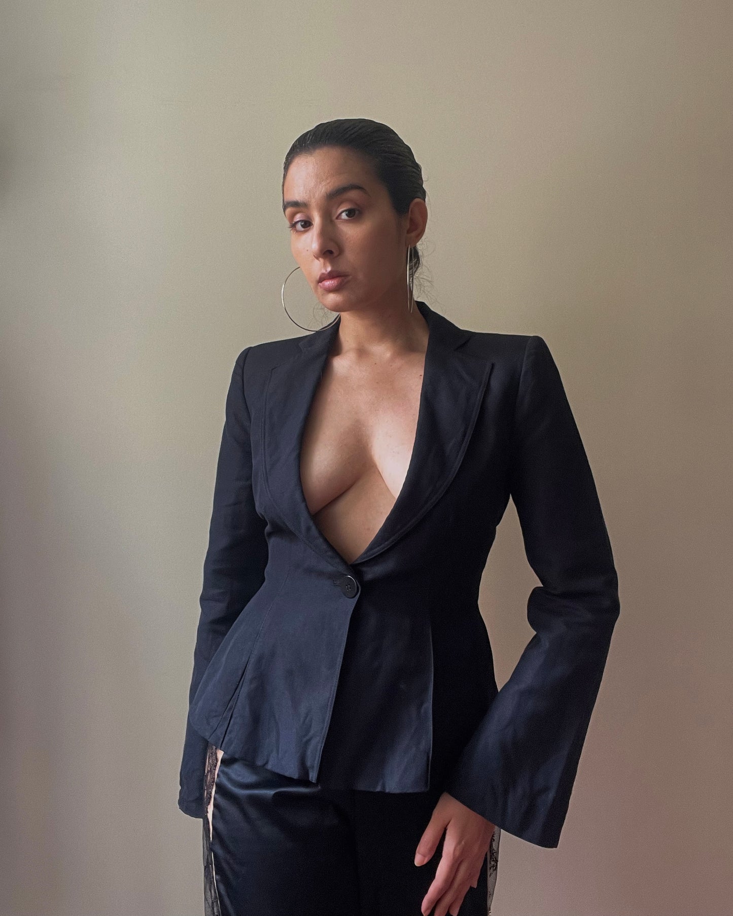 Vintage Designer Armani Corset Navy Blazer